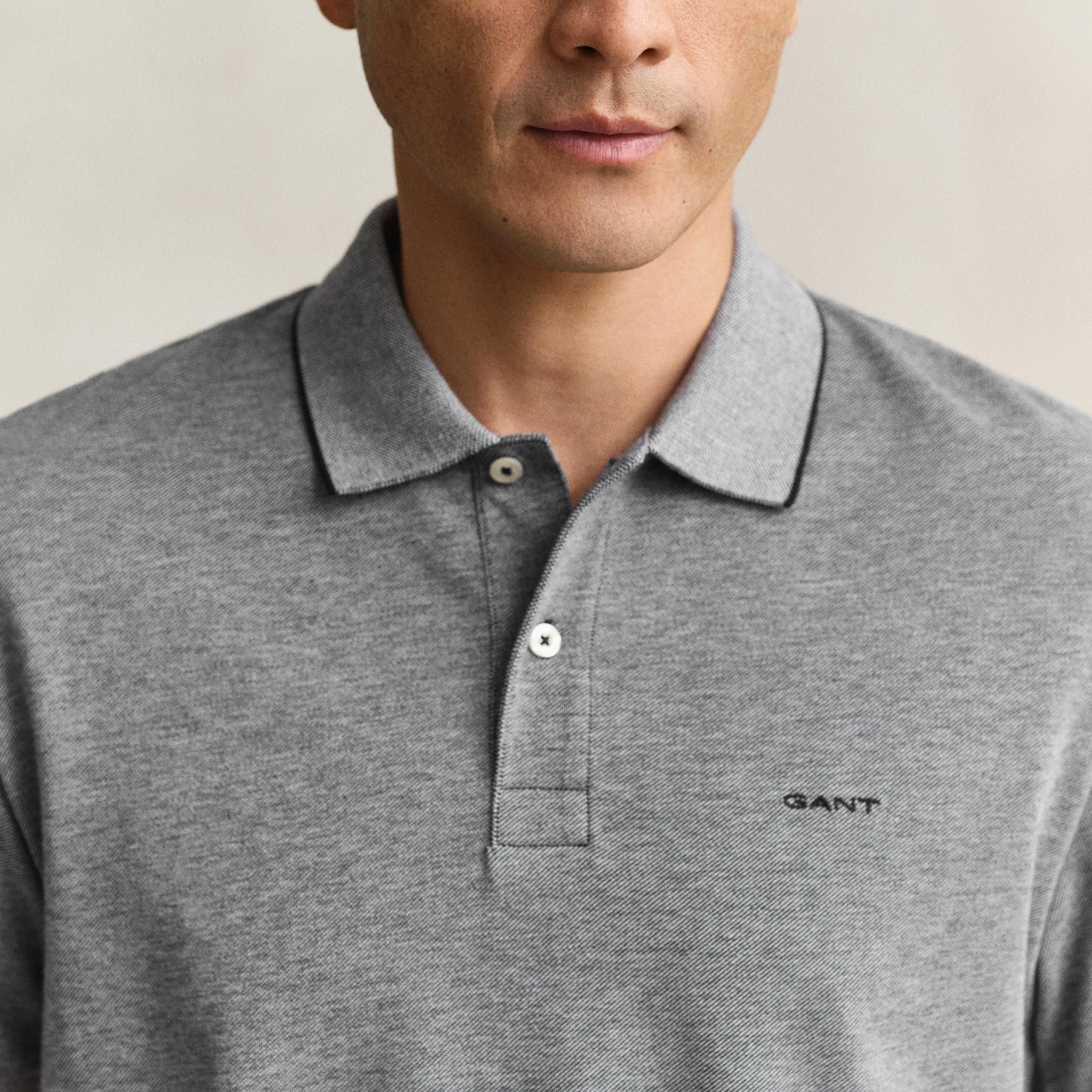 تي شيرت بولو رجالي سادة بأكمام قصيرة وياقة من جانت-men-clothing-tshirtsandpolos-polos-image-13