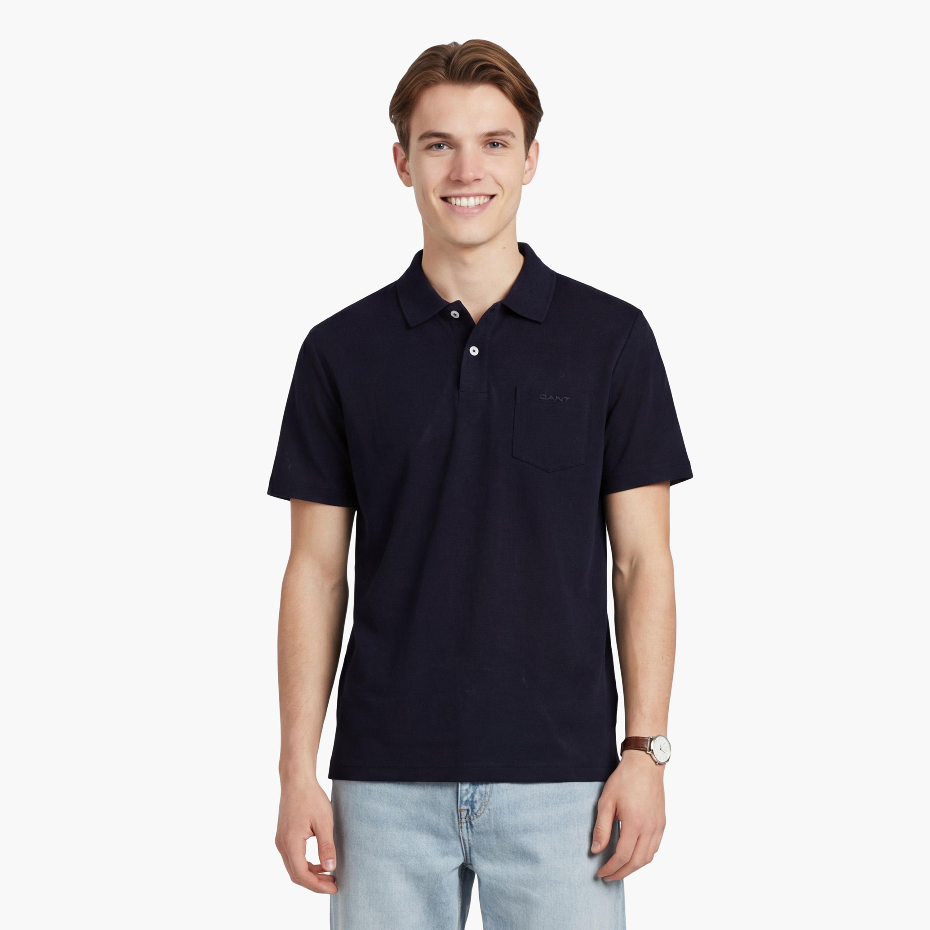 تي شيرت بولو رجالي سادة بأكمام قصيرة وياقة من جانت-men-clothing-tshirtsandpolos-polos-image-7