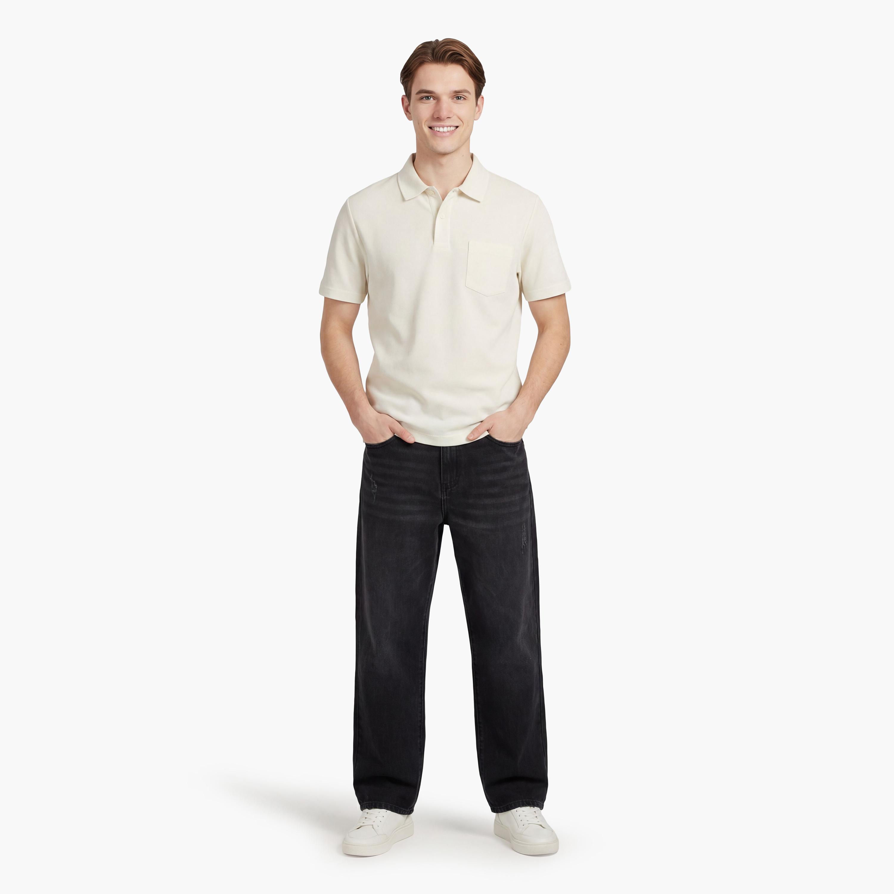 تي شيرت بولو رجالي سادة بأكمام قصيرة وياقة من جانت-men-clothing-tshirtsandpolos-polos-image-2