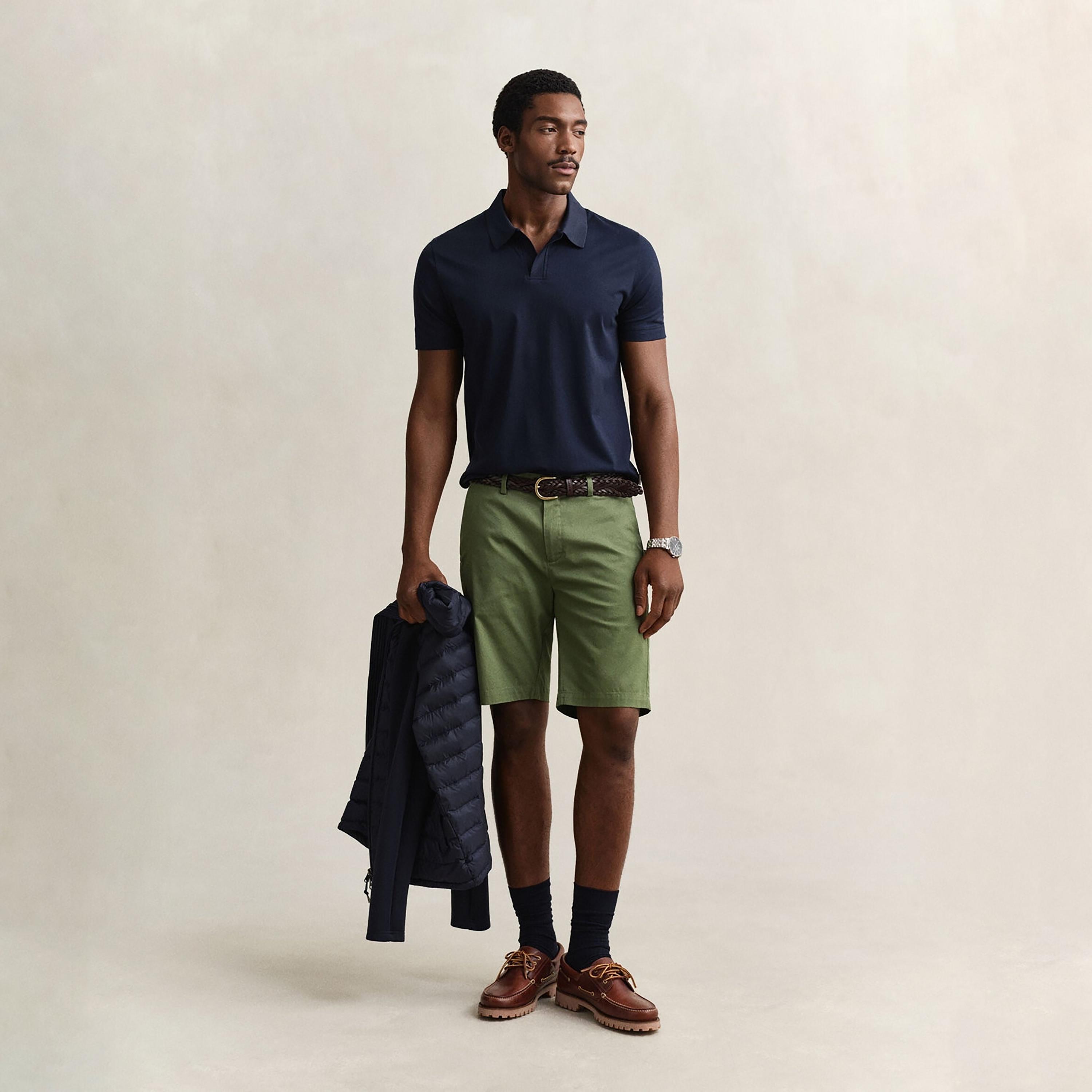 تي شيرت بولو رجالي بأكمام قصيرة وياقة جوني سادة من جانت-men-clothing-tshirtsandpolos-polos-image-2