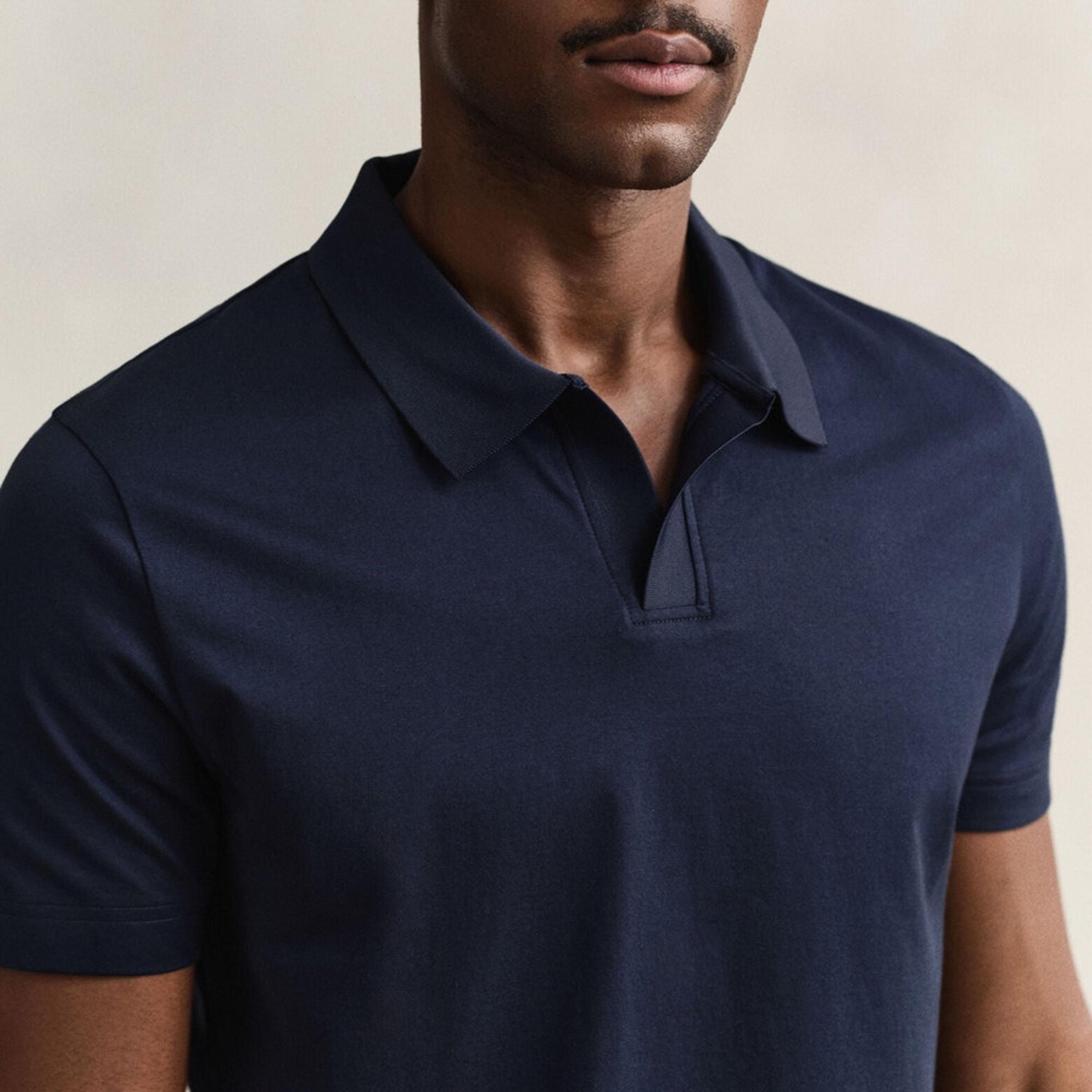 تي شيرت بولو رجالي بأكمام قصيرة وياقة جوني سادة من جانت-men-clothing-tshirtsandpolos-polos-image-3