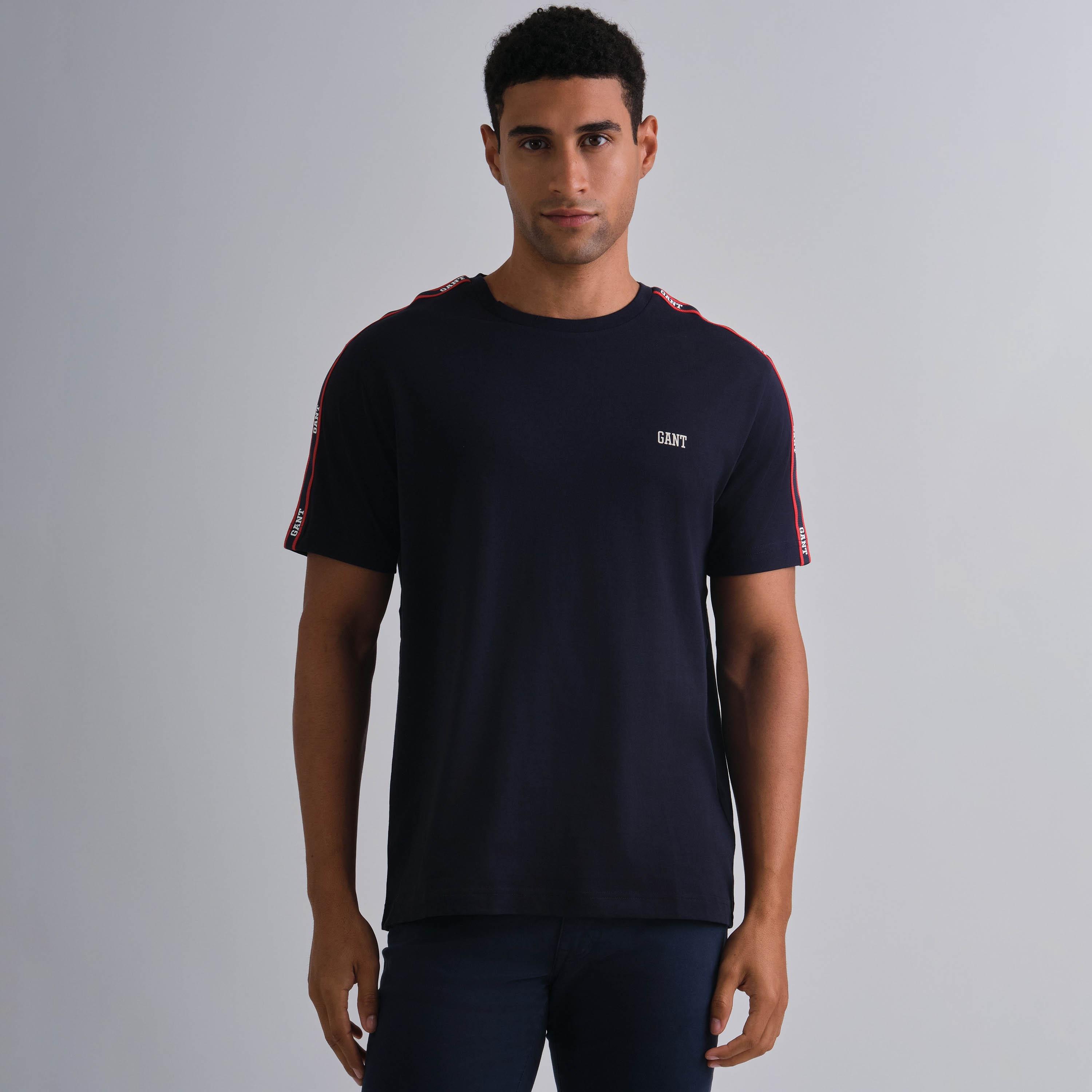 Gant Shoulder Taping Round Neck Short Sleeves Men's T-Shirt-men-clothing-tshirtsandpolos-tshirts-image-4