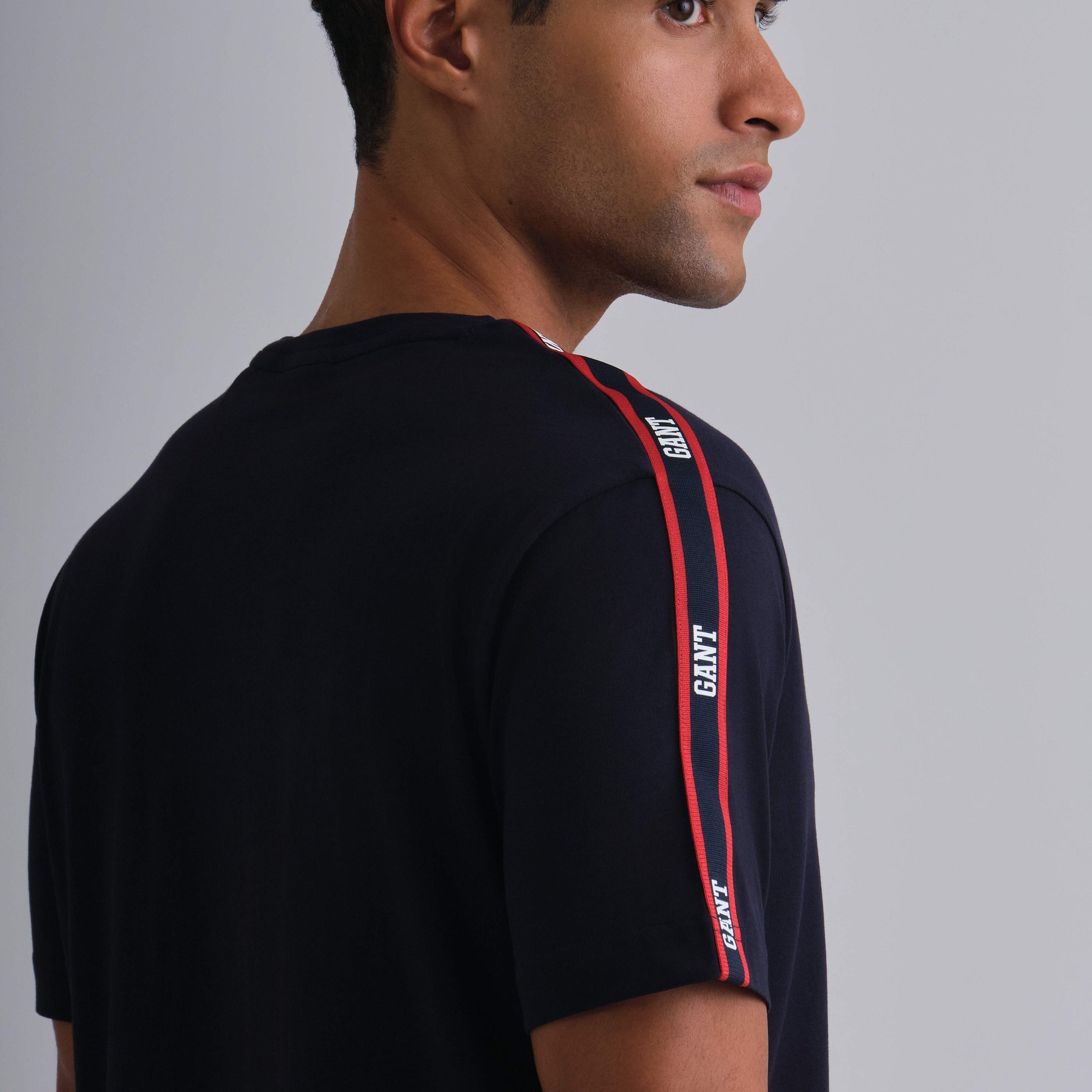 Gant Shoulder Taping Round Neck Short Sleeves Men's T-Shirt-men-clothing-tshirtsandpolos-tshirts-image-5