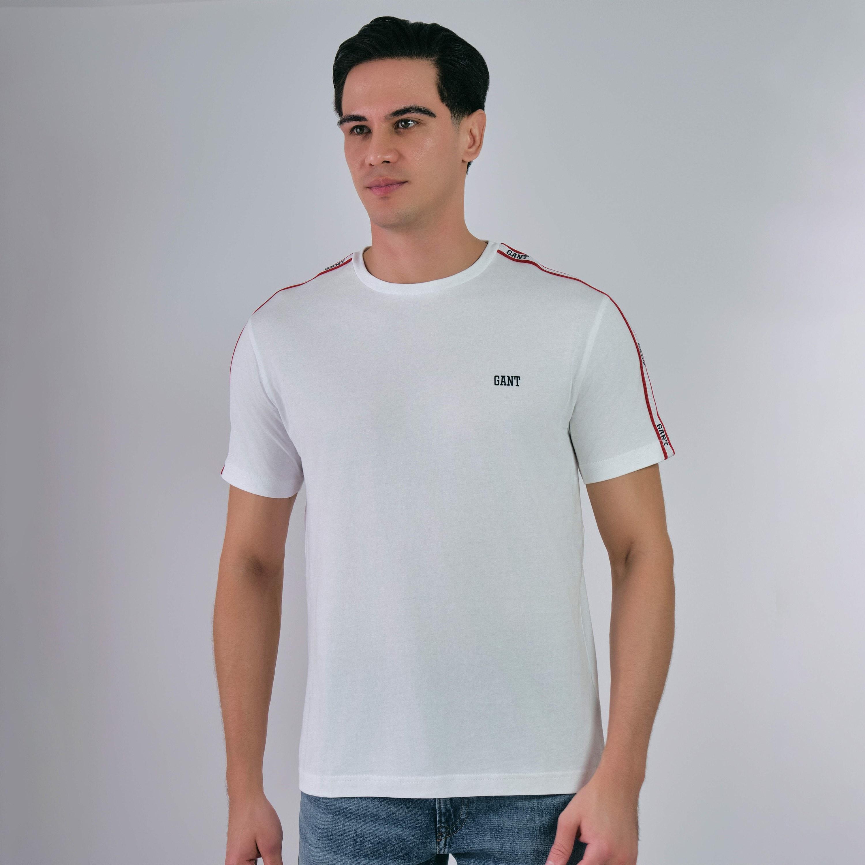 Gant Shoulder Taping Round Neck Short Sleeves Men's T-Shirt-men-clothing-tshirtsandpolos-tshirts-image-1