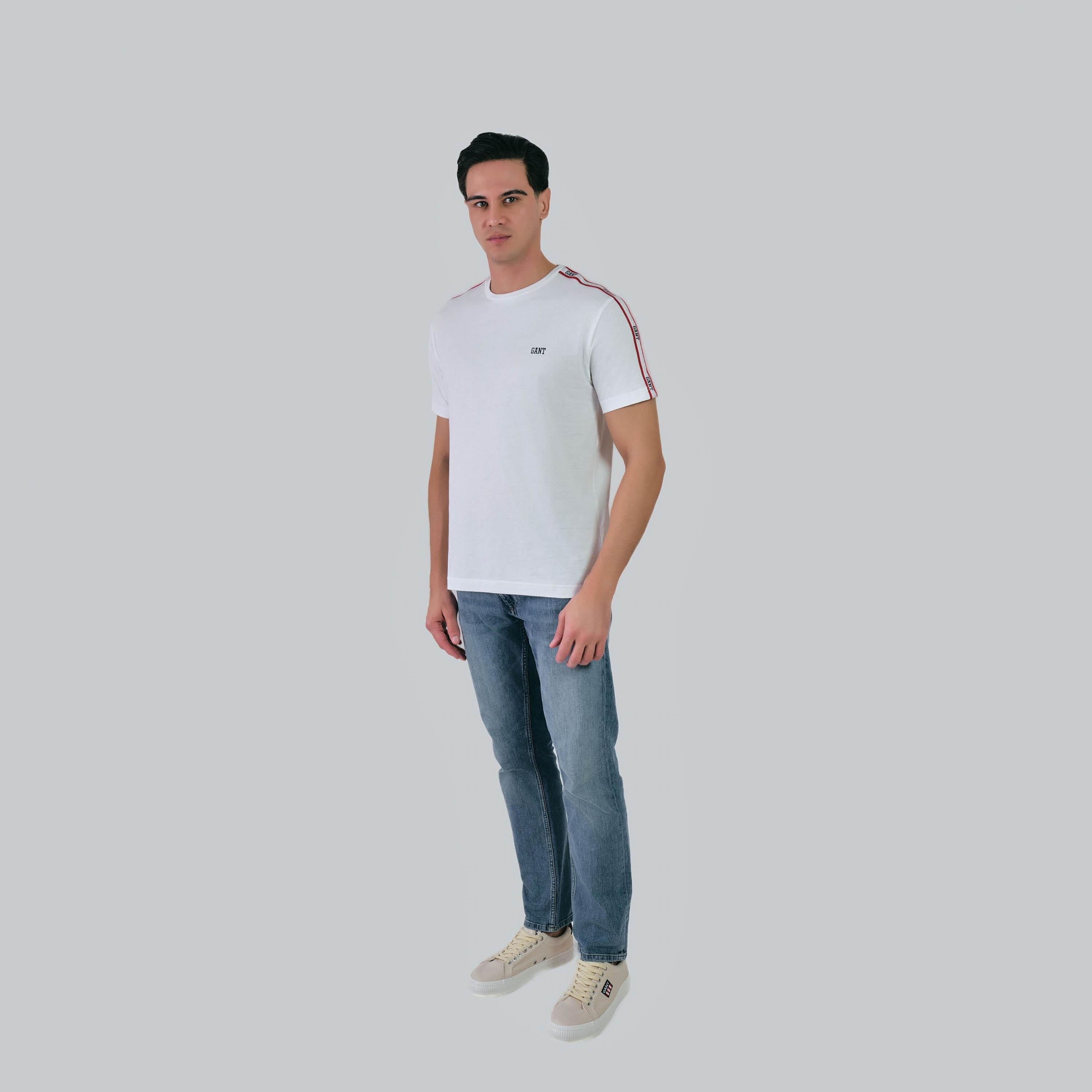 Gant Shoulder Taping Round Neck Short Sleeves Men's T-Shirt-men-clothing-tshirtsandpolos-tshirts-image-2