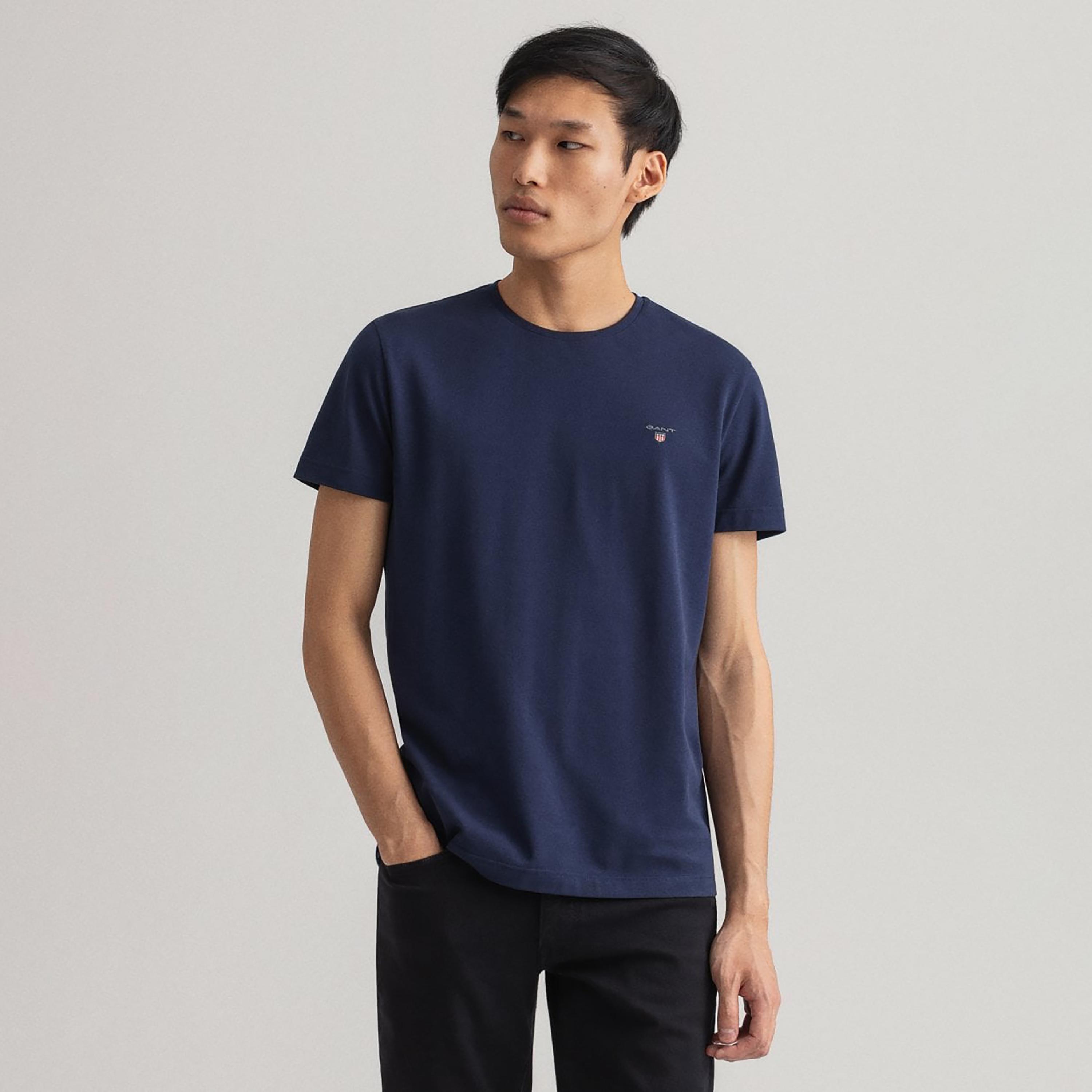 تي-شيرت جانت لوجو بأكمام قصيرة وياقة دائرية-men-clothing-tshirtsandpolos-tshirts-image-1