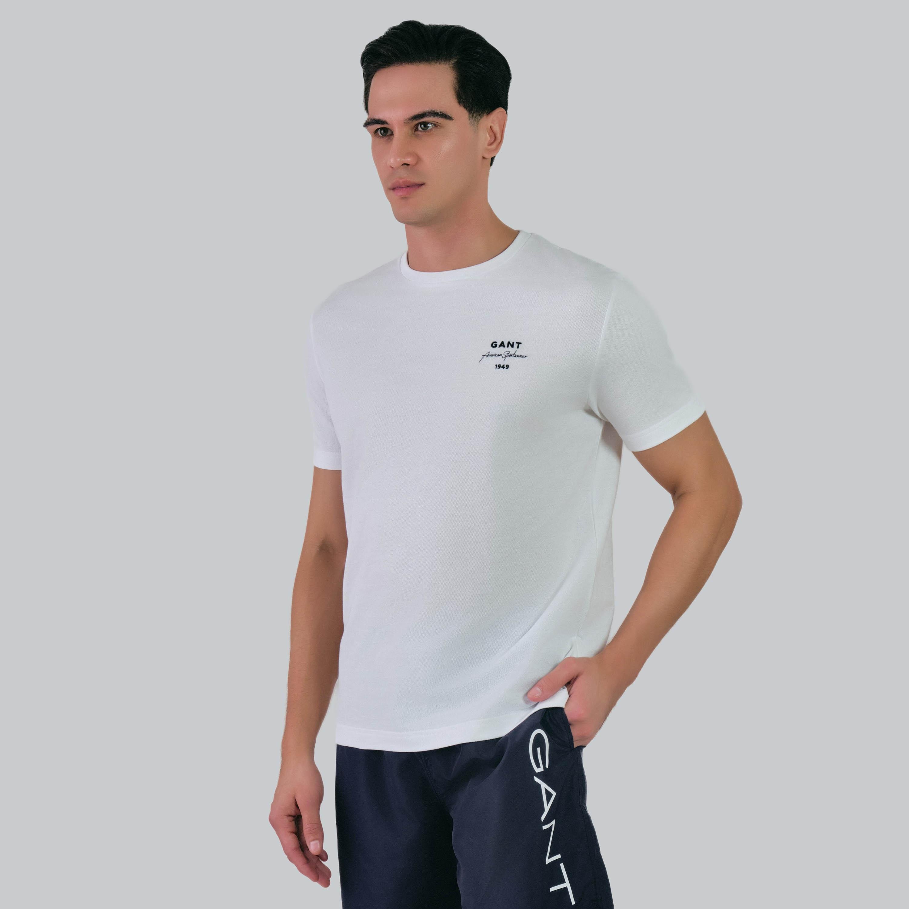 Gant Small Logo Round Neck Short Sleeves Men's T-Shirt-men-clothing-tshirtsandpolos-tshirts-image-7