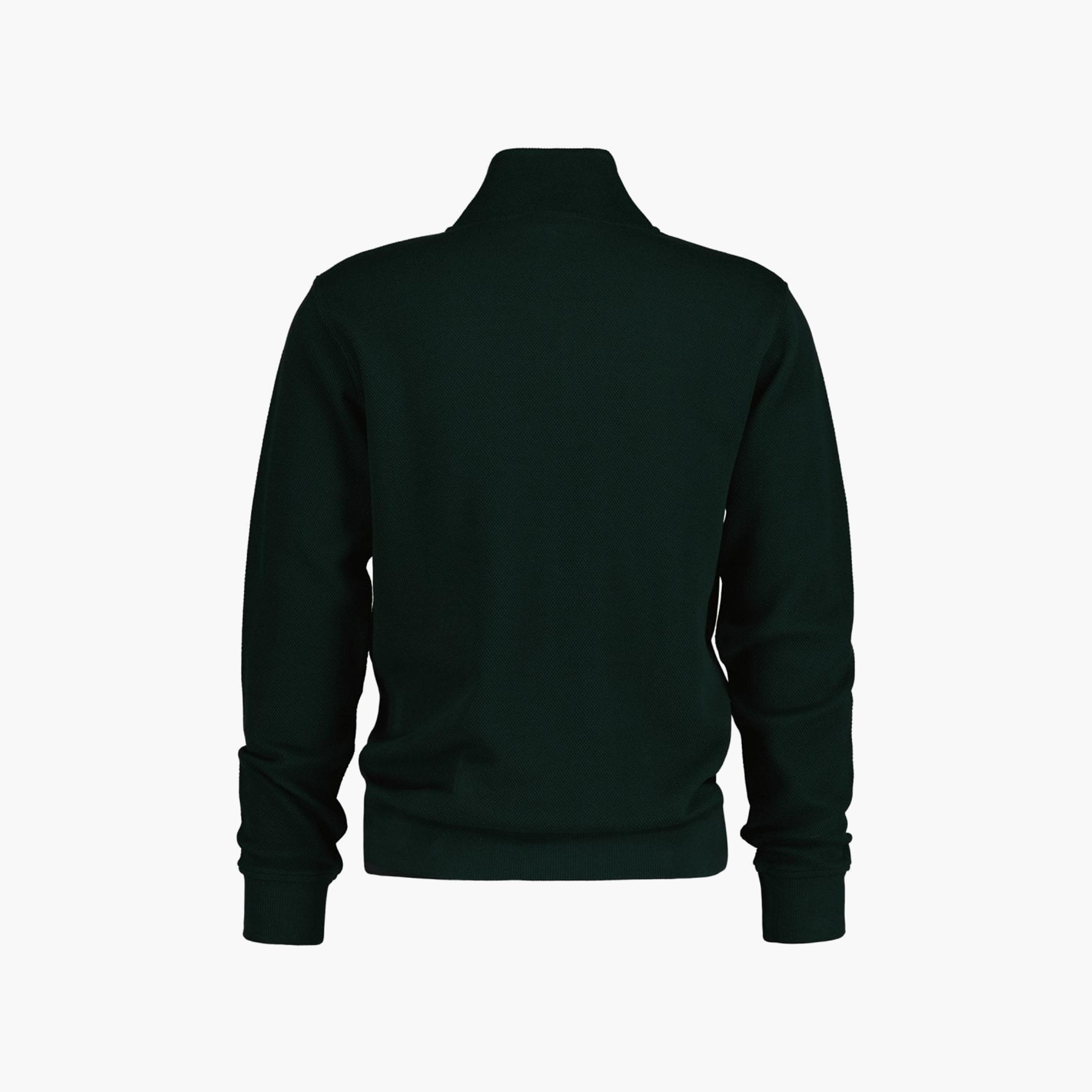 Gant Textured High Neck Shield Half-Zip Sweatshirt-men-winterwear-hoodiesandsweatshirts-image-2