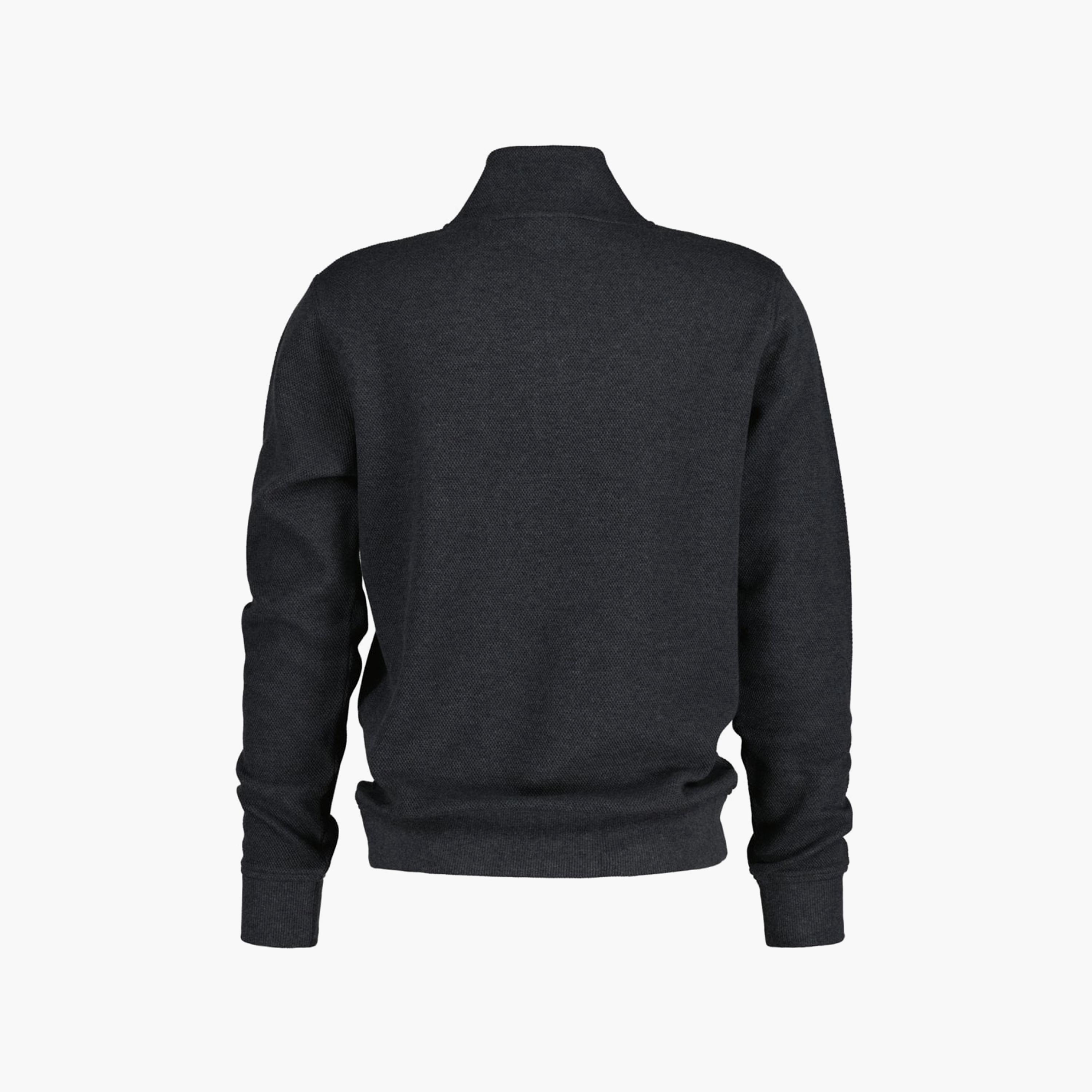 Gant Textured High Neck Shield Half-Zip Sweatshirt-men-winterwear-hoodiesandsweatshirts-image-2