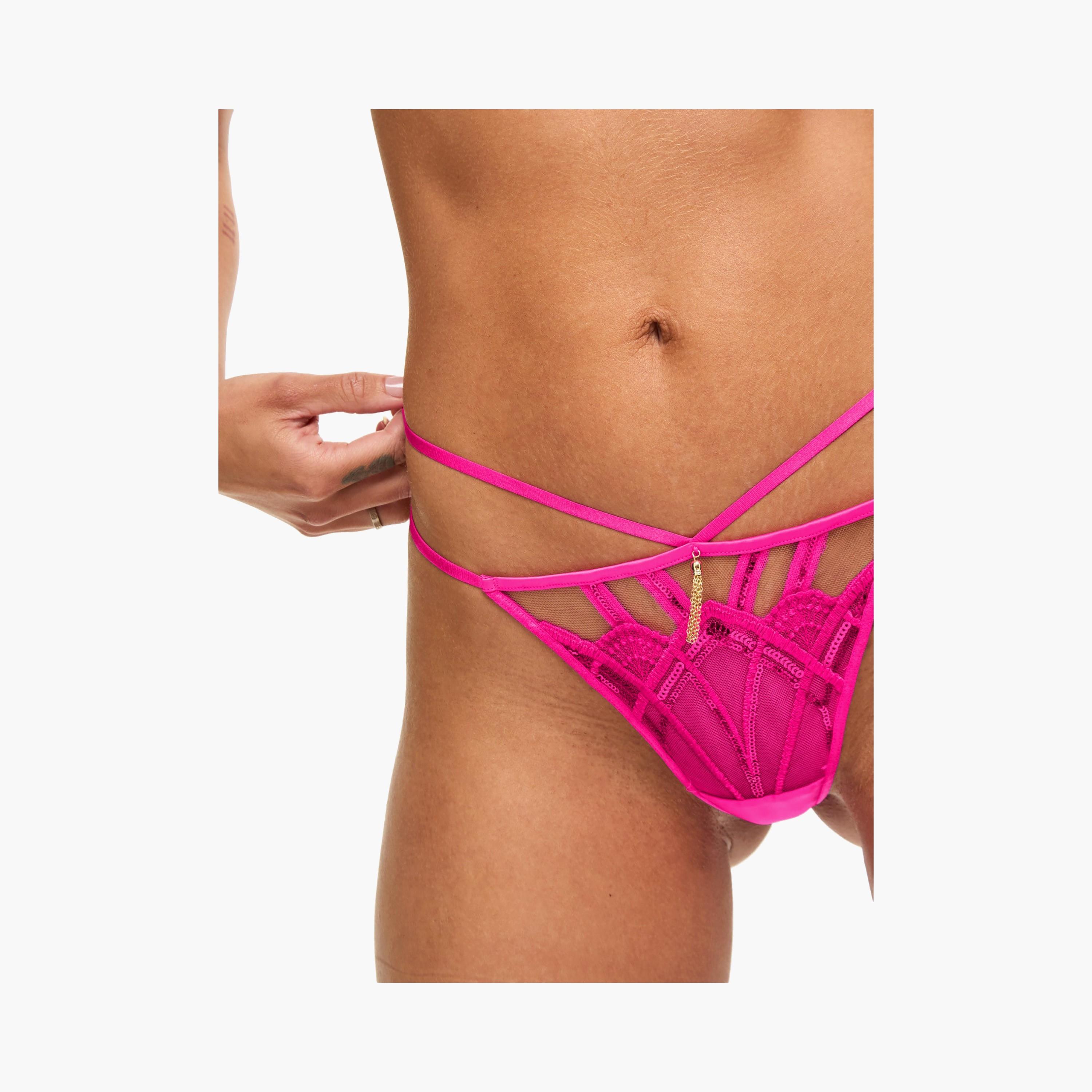 Ann Summers Desiring Decadence Bright Pink Lace Low Coverage Women's G-String Thong-women-clothing-lingerie-panties-image-5