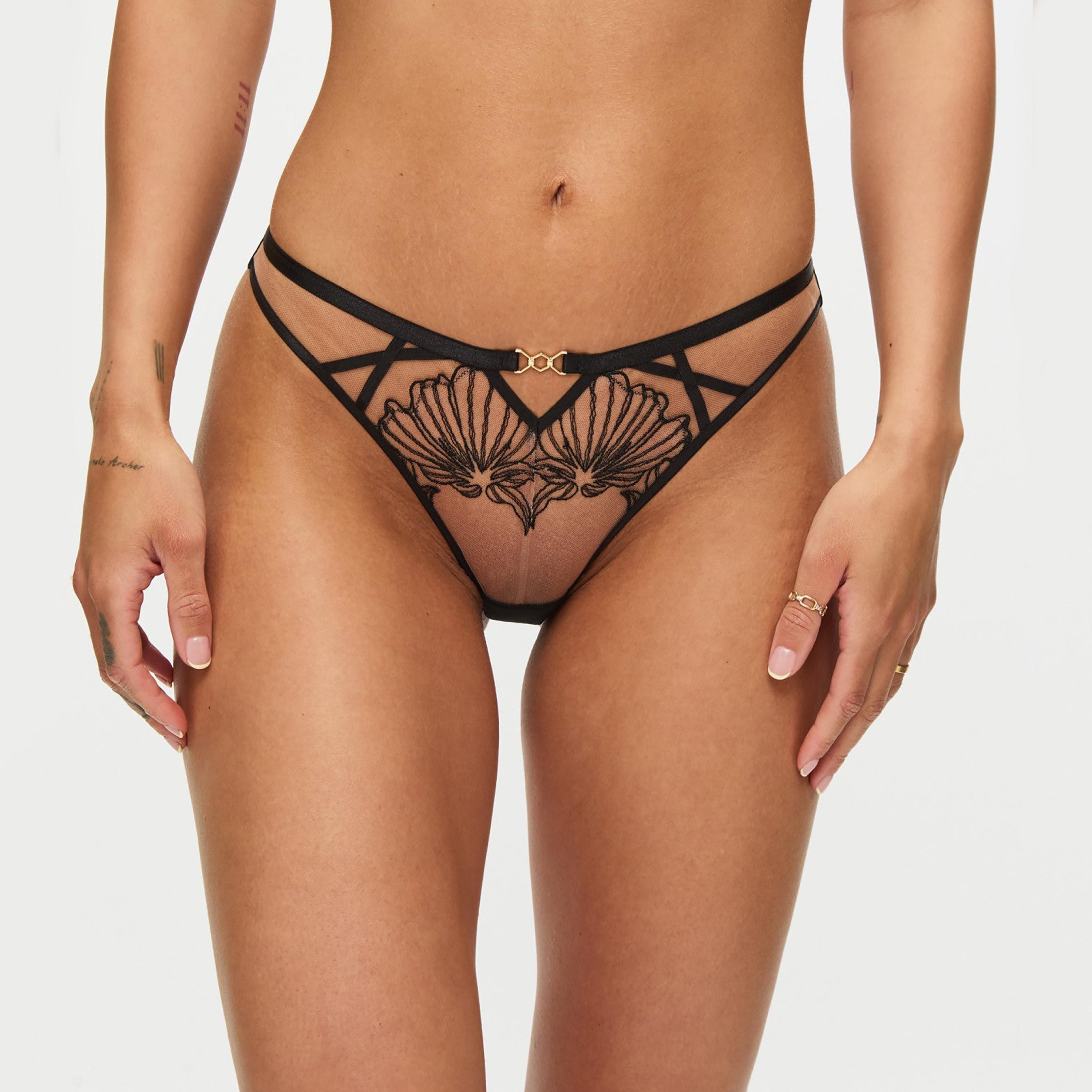 Ann Summers Incensing Black Mesh Medium Coverage Women's Brazilian Panties-women-clothing-lingerie-panties-image-1