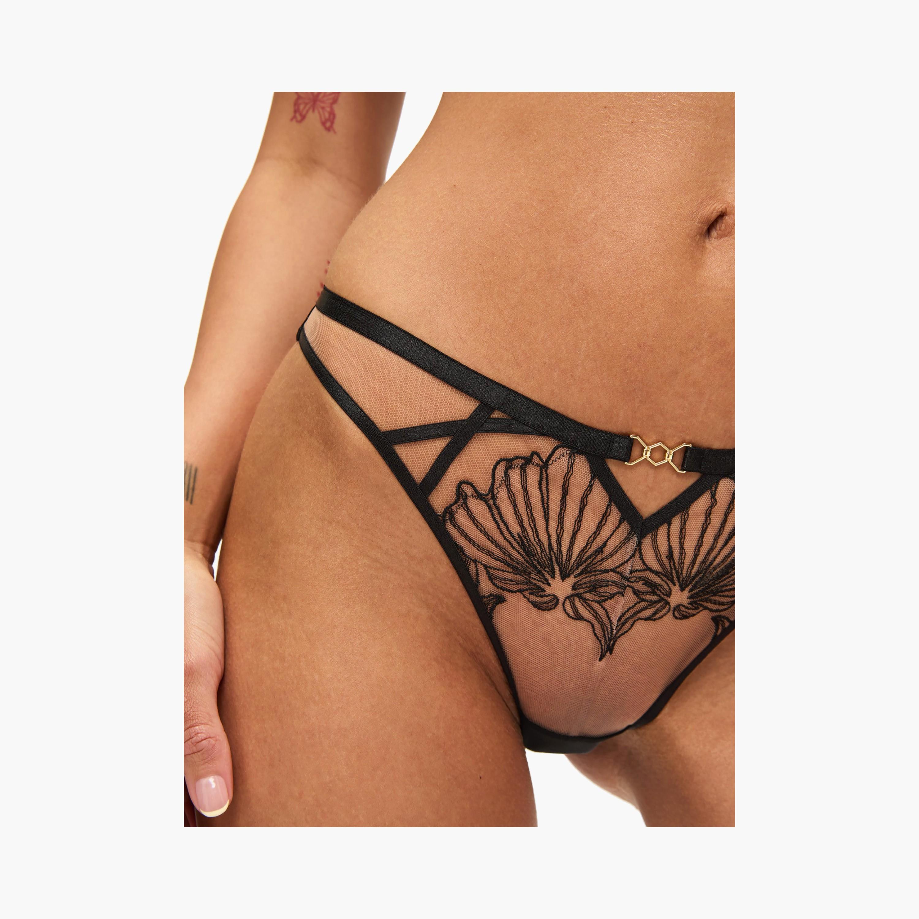Ann Summers Incensing Black Mesh Medium Coverage Women's Brazilian Panties-women-clothing-lingerie-panties-image-4