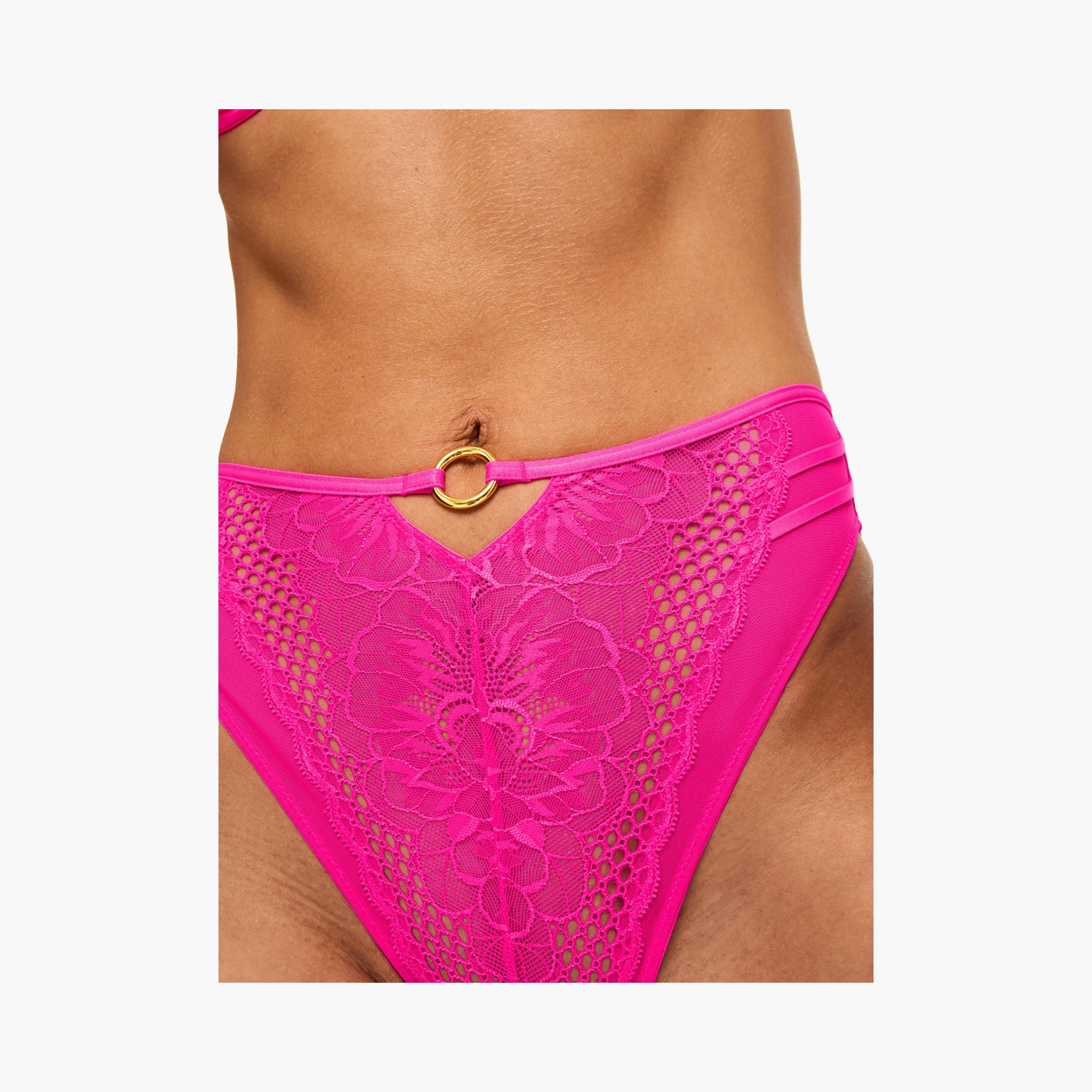 Ann Summers Compelling Bright Pink Lace Medium Coverage Women's Brazilian Panties-women-clothing-lingerie-panties-image-5