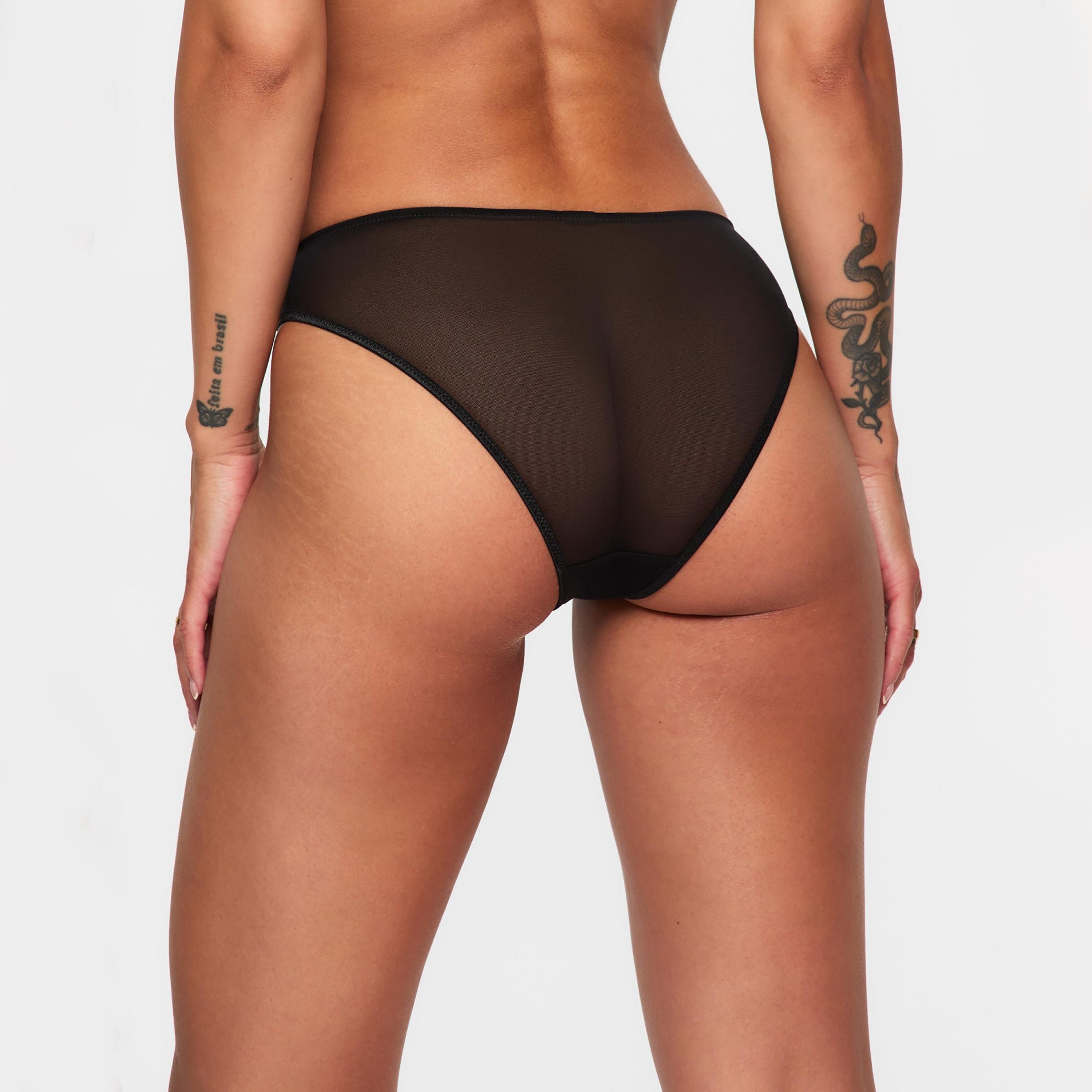 سروال داخلي "برازيلي" نسائي مطرز باللون الأسود وتغطية متوسطة من آن سمرز-women-clothing-lingerie-panties-image-3