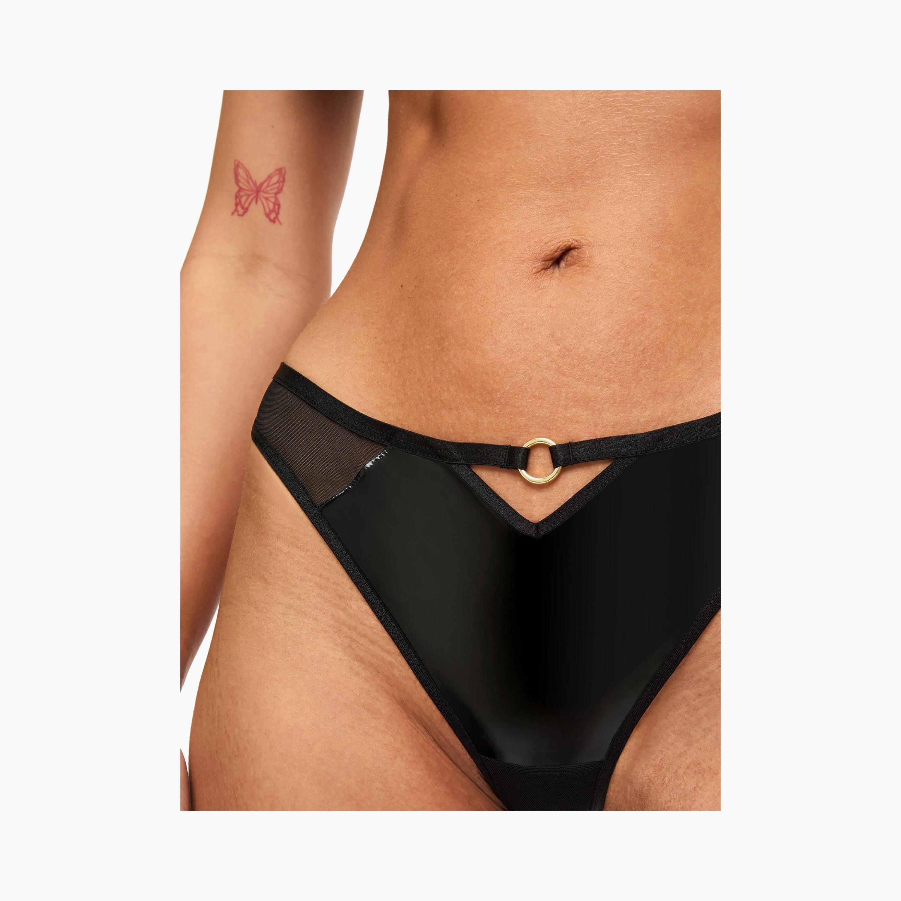 Ann Summers Exuding Black Low Coverage Women's Thongs-women-clothing-lingerie-panties-image-3