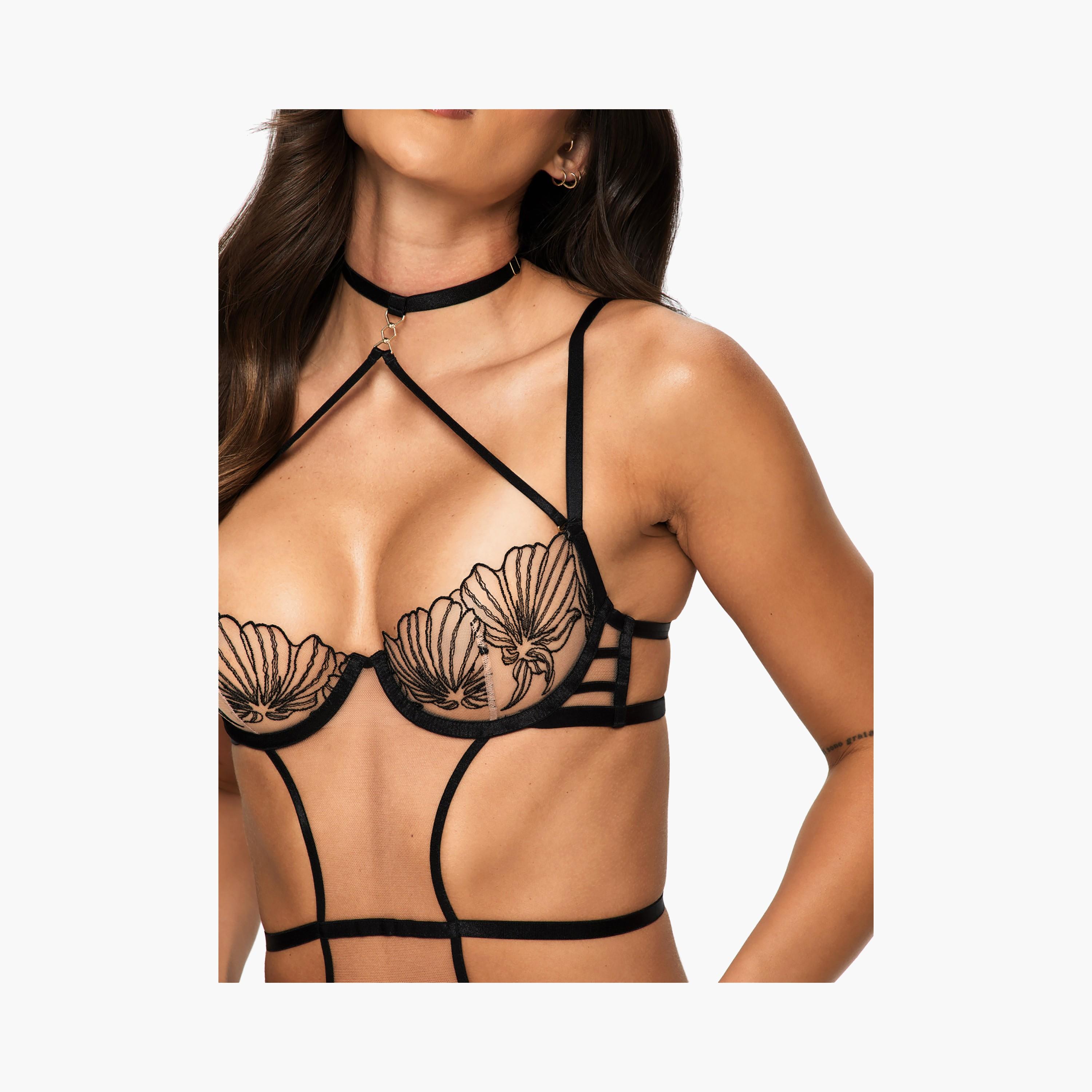 بودي سوت نسائي غير مبطن برباط أسود مفتوح عند المنطقة الحساسة إنسينسينغ من آن سمرز-women-clothing-lingerie-babydollsandbodysuits-image-3