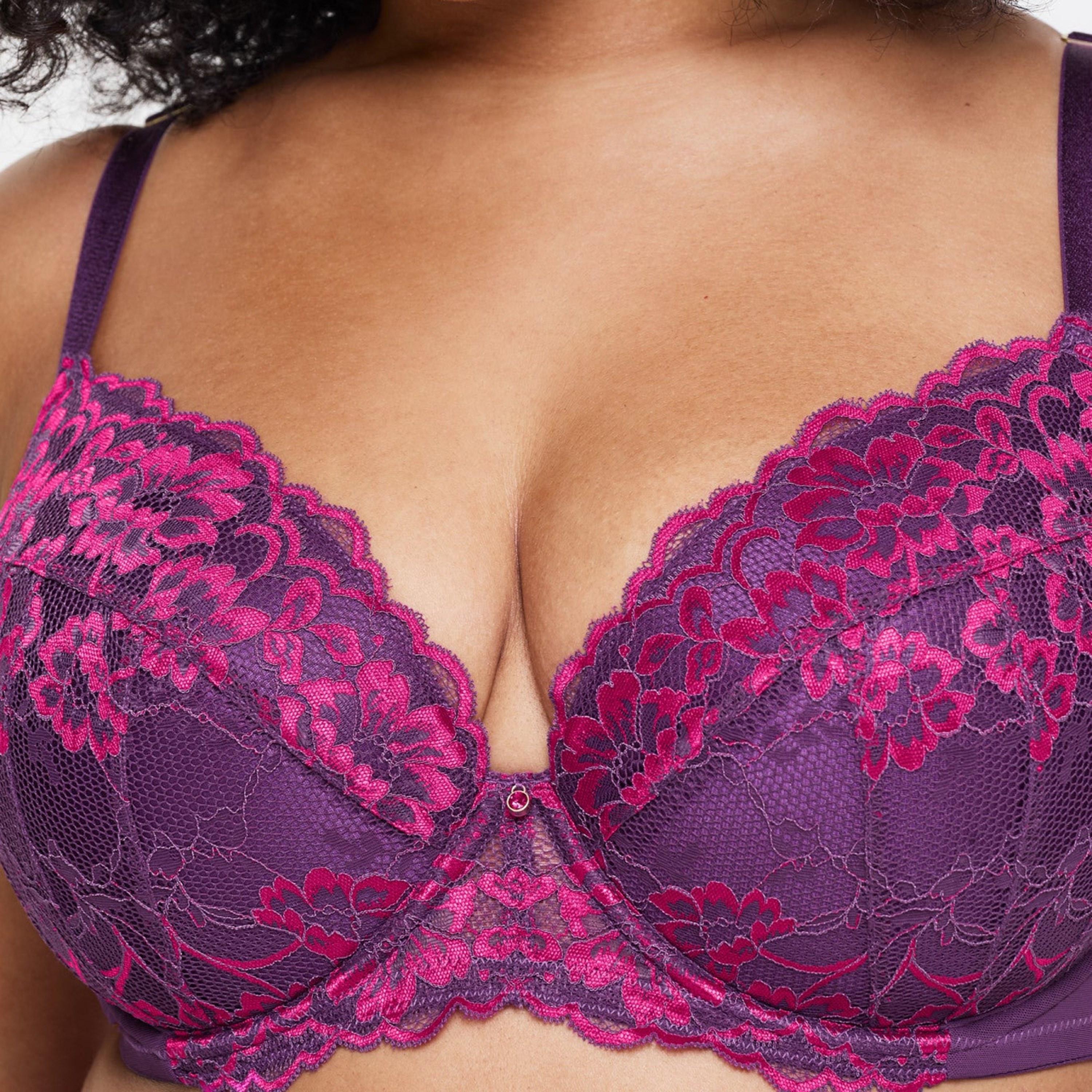 Ann Summers Sexy Dark Purple Floral Lace Wired Medium Support Padded Women's Support Bra-women-clothing-lingerie-bras-image-5
