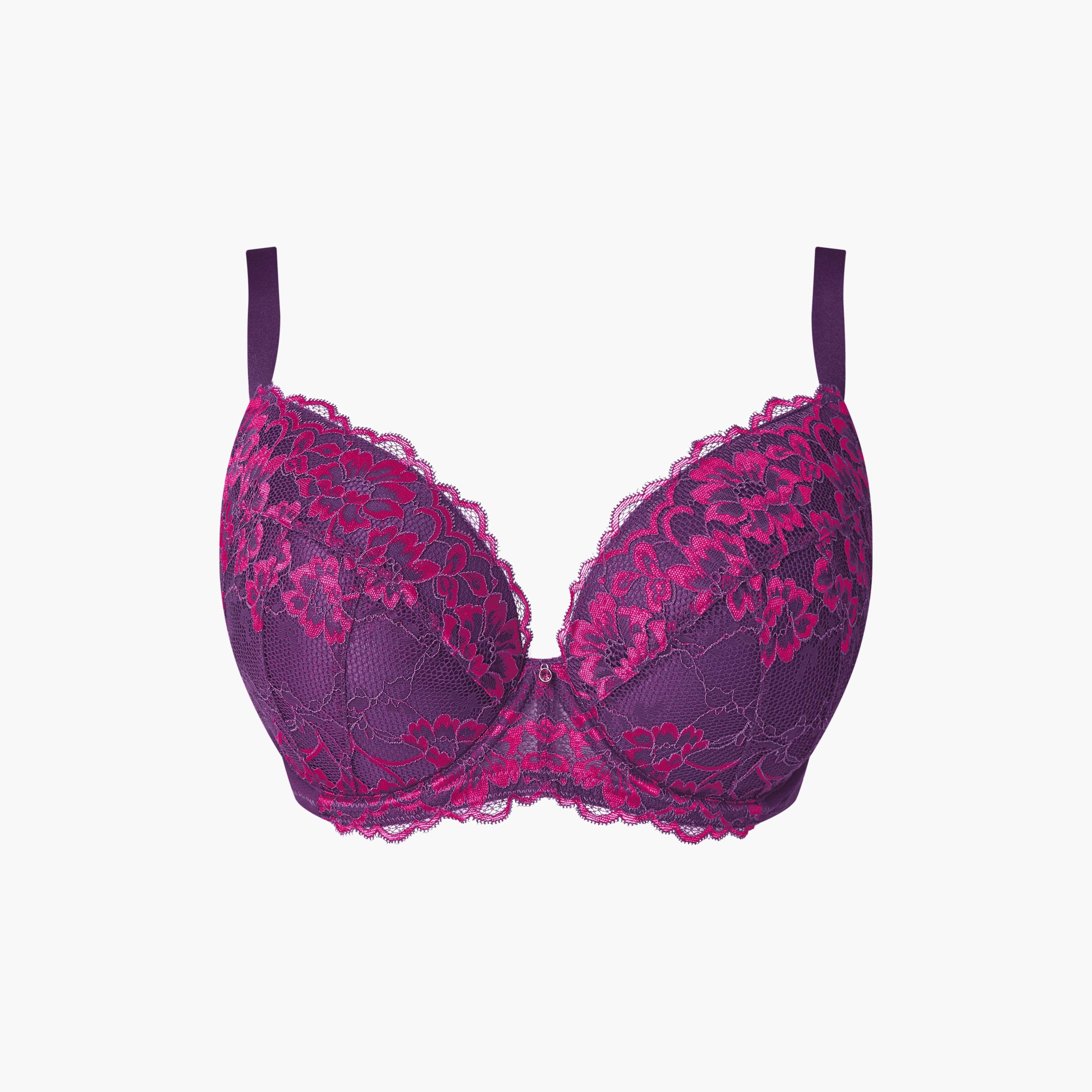 Ann Summers Sexy Dark Purple Floral Lace Wired Medium Support Padded Women's Support Bra-women-clothing-lingerie-bras-image-6