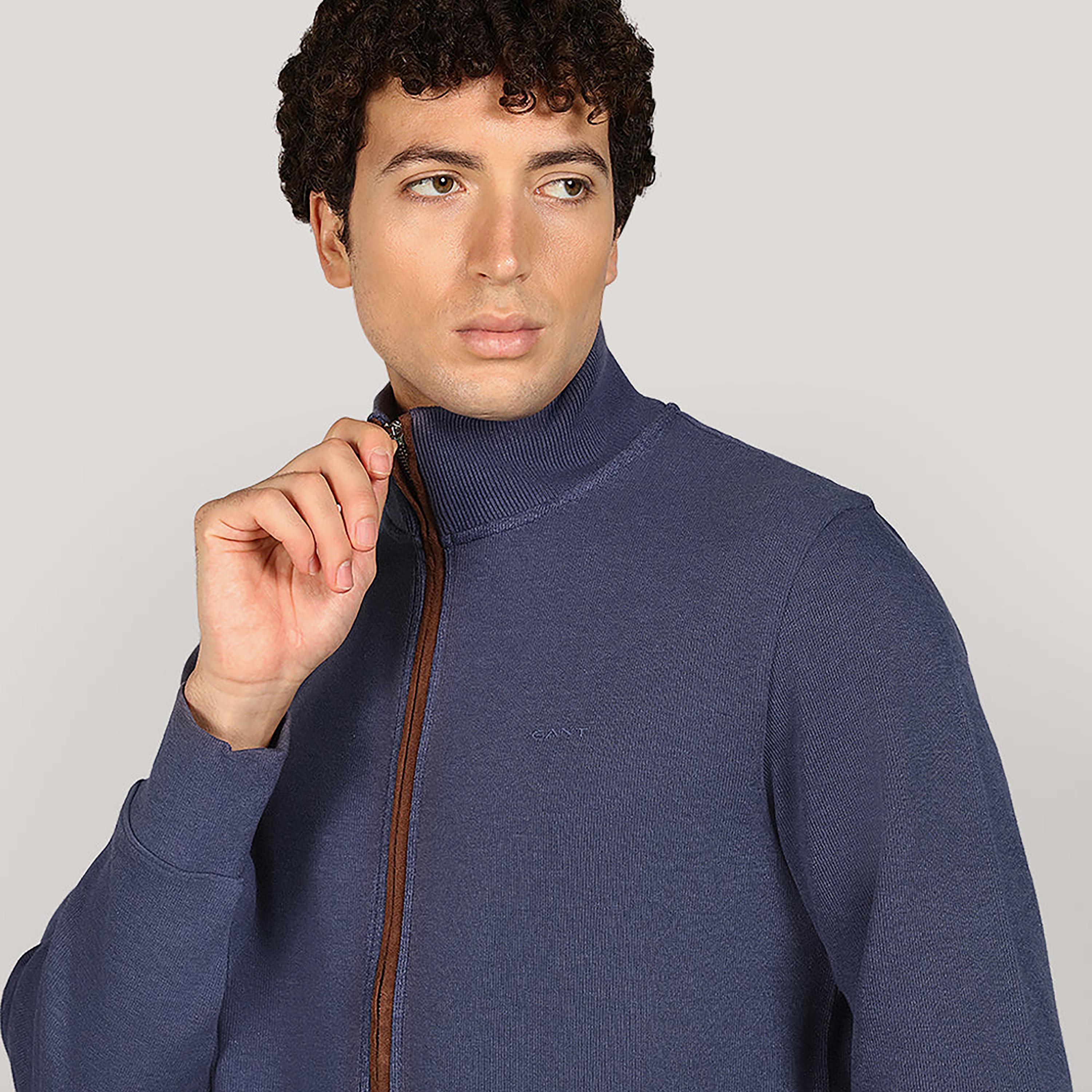 كارديجان رجالي بياقة عالية وأكمام طويلة، سادة من جانت-men-clothing-sweatersandpullovers-image-11