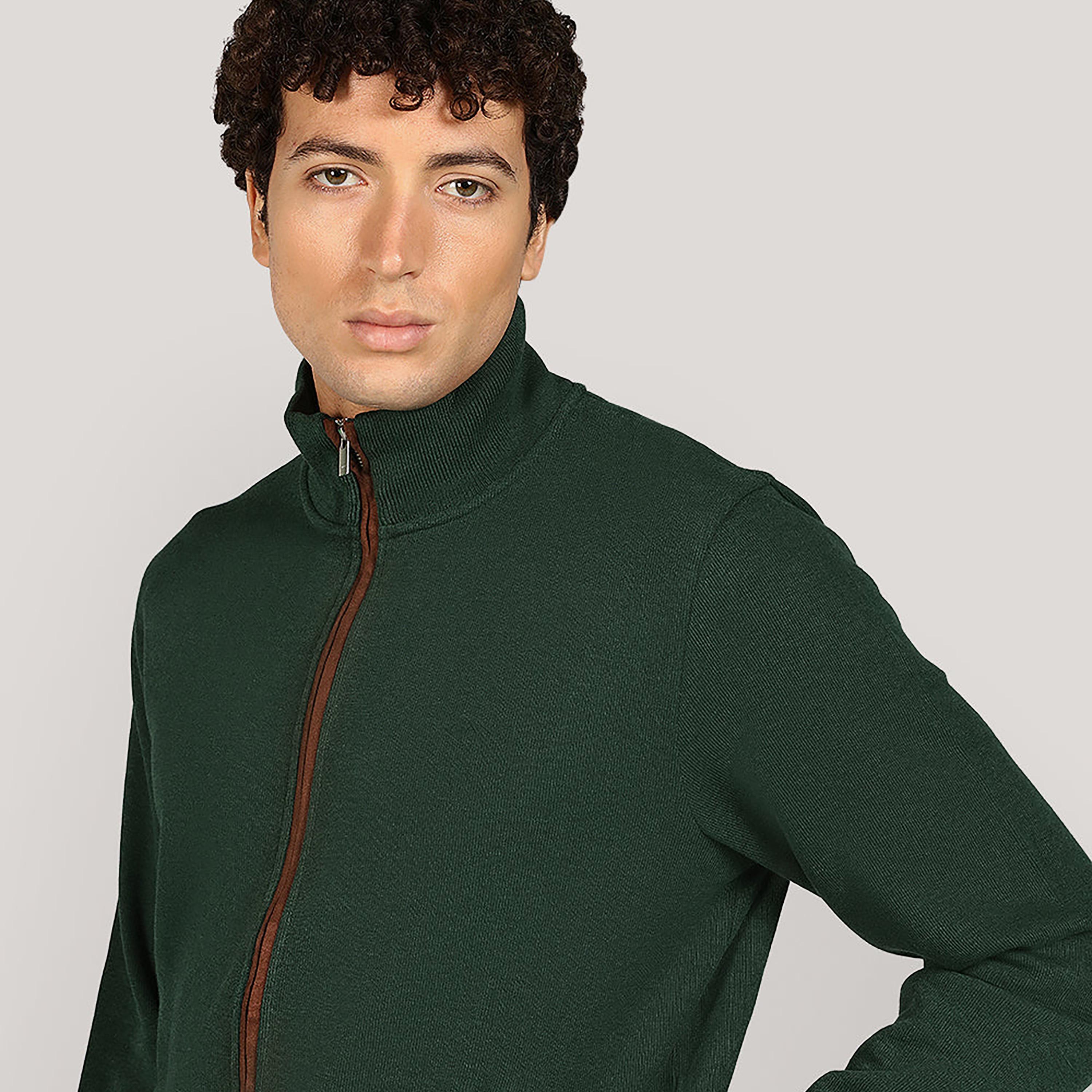 كارديجان رجالي بياقة عالية وأكمام طويلة، سادة من جانت-men-clothing-sweatersandpullovers-image-3