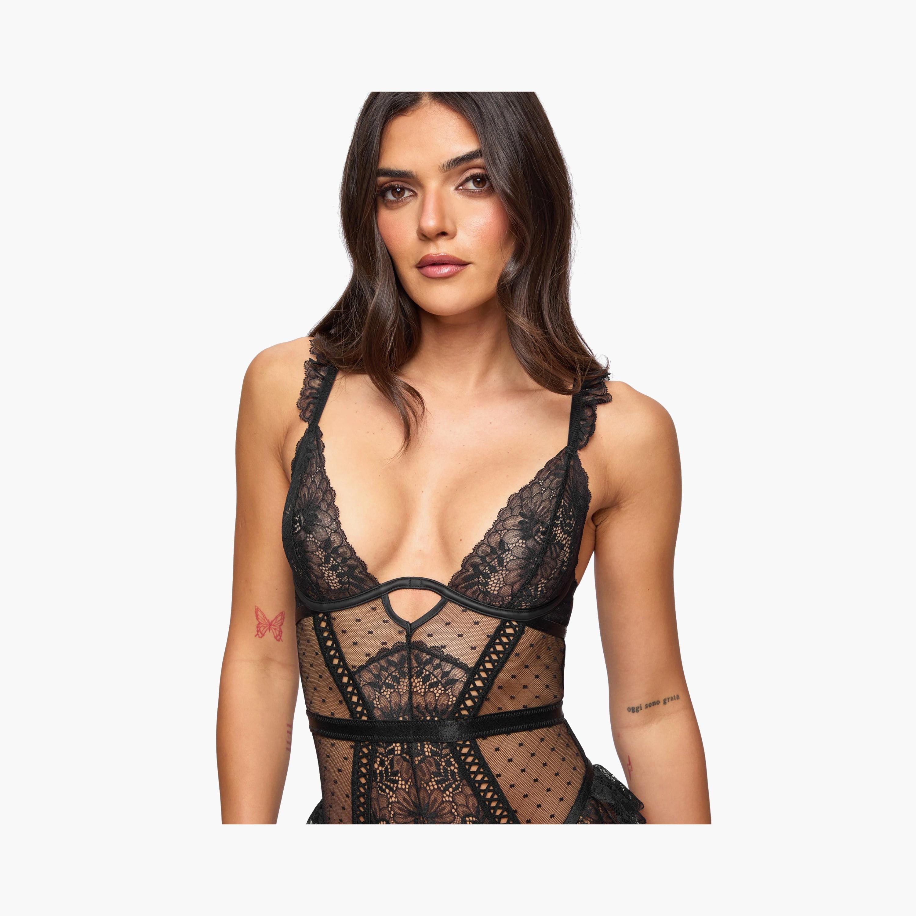 ملابس داخلية نسائية (تيدي) سوداء مفتوحة عند المنطقة الحساسة إنتاس مي من آن سمرز-women-clothing-lingerie-babydollsandbodysuits-image-3