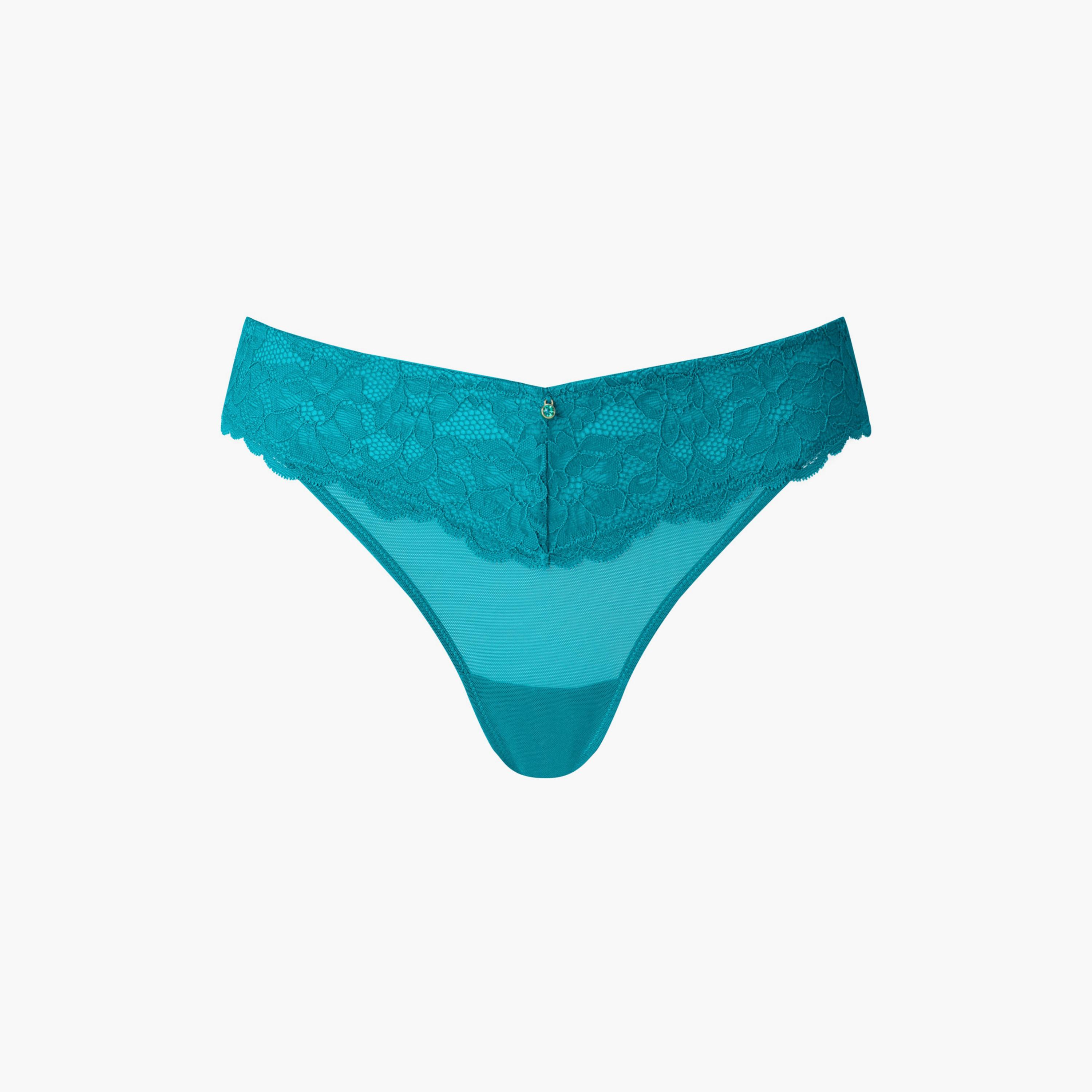 سروال داخلي نسائي "ثونغ" لون "تيل" بدانتيل زهور وتغطية منخفضة سيكسي من آن سامرز-women-clothing-lingerie-panties-image-5