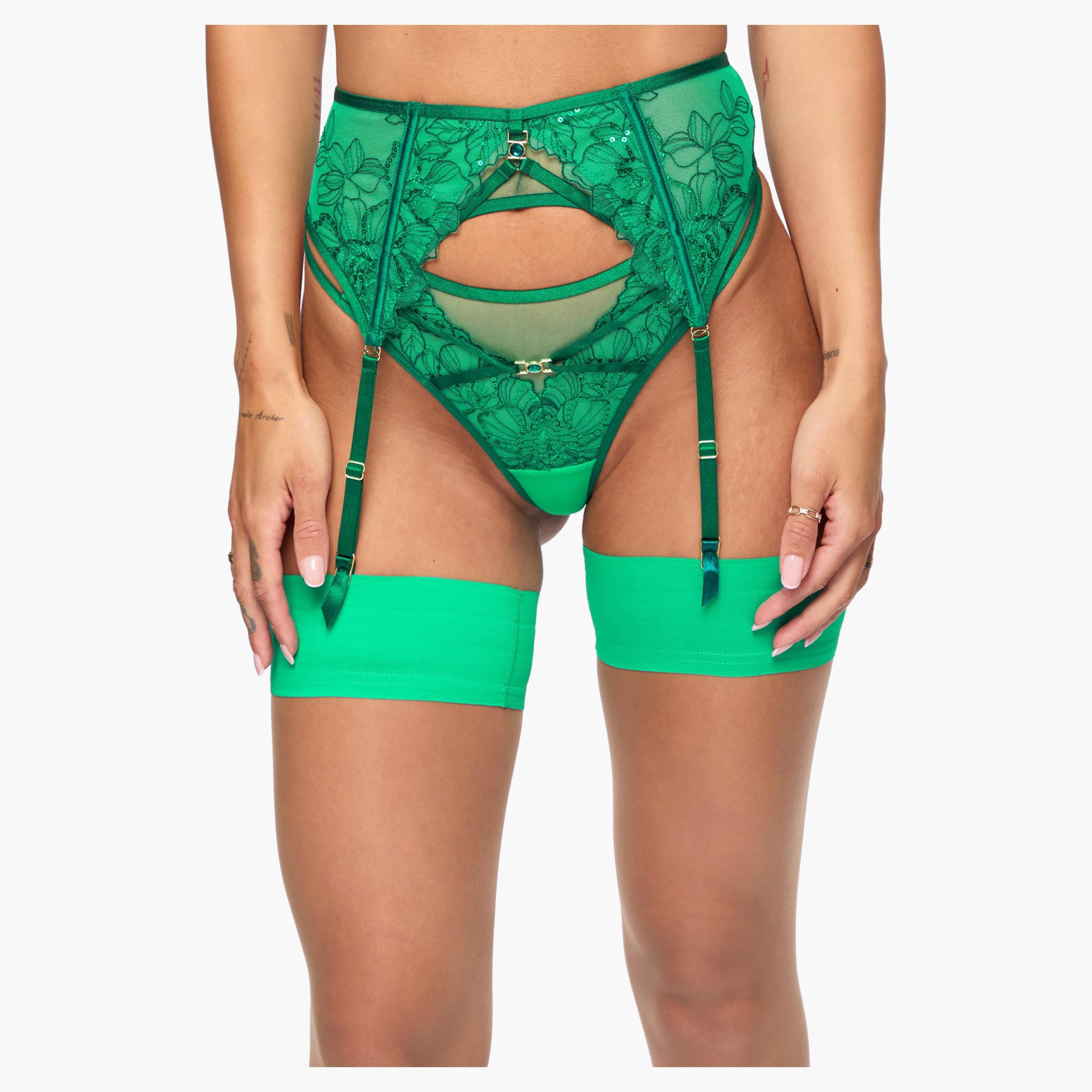 Ann Summers Divine Temptation Mid Green Sequins Women's Waspie Garter-women-clothing-lingerie-lingerieaccessories-image-1