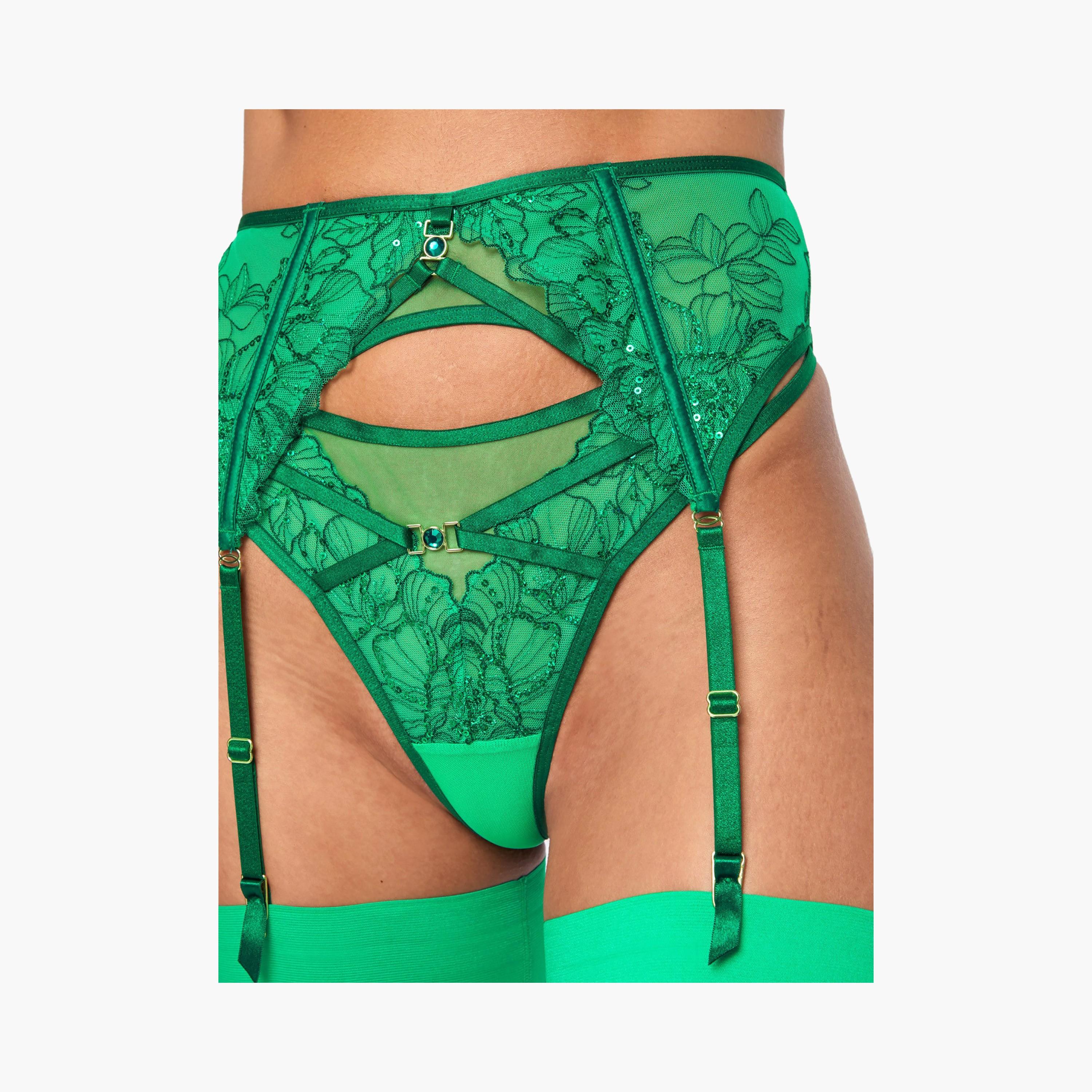 Ann Summers Divine Temptation Mid Green Sequins Women's Waspie Garter-women-clothing-lingerie-lingerieaccessories-image-3