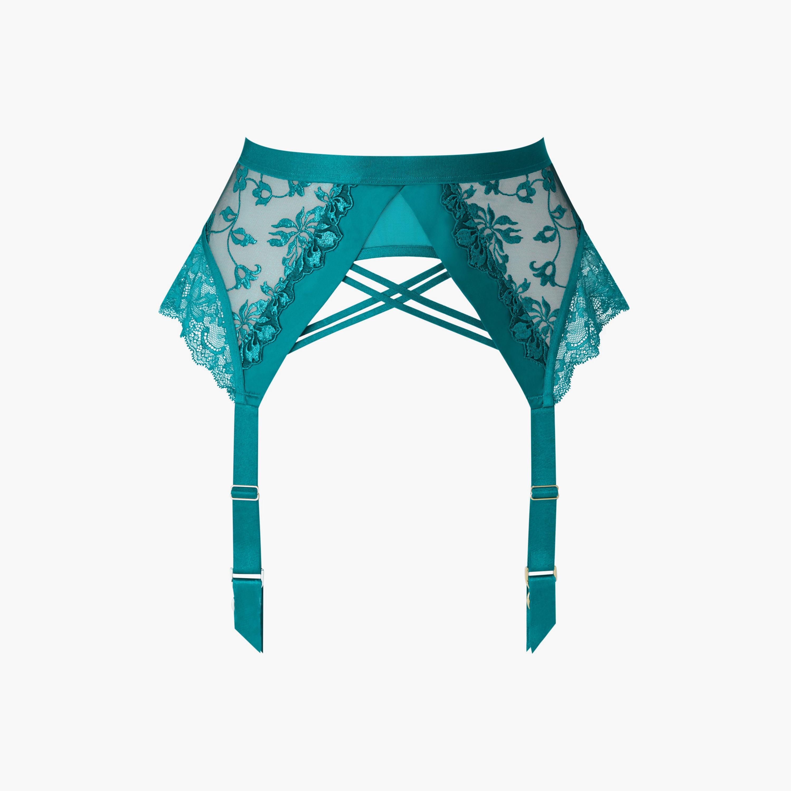 Ann Summers Mirage Teal Floral Embroidered Lace Women's Garter Belt-women-clothing-lingerie-lingerieaccessories-image-5