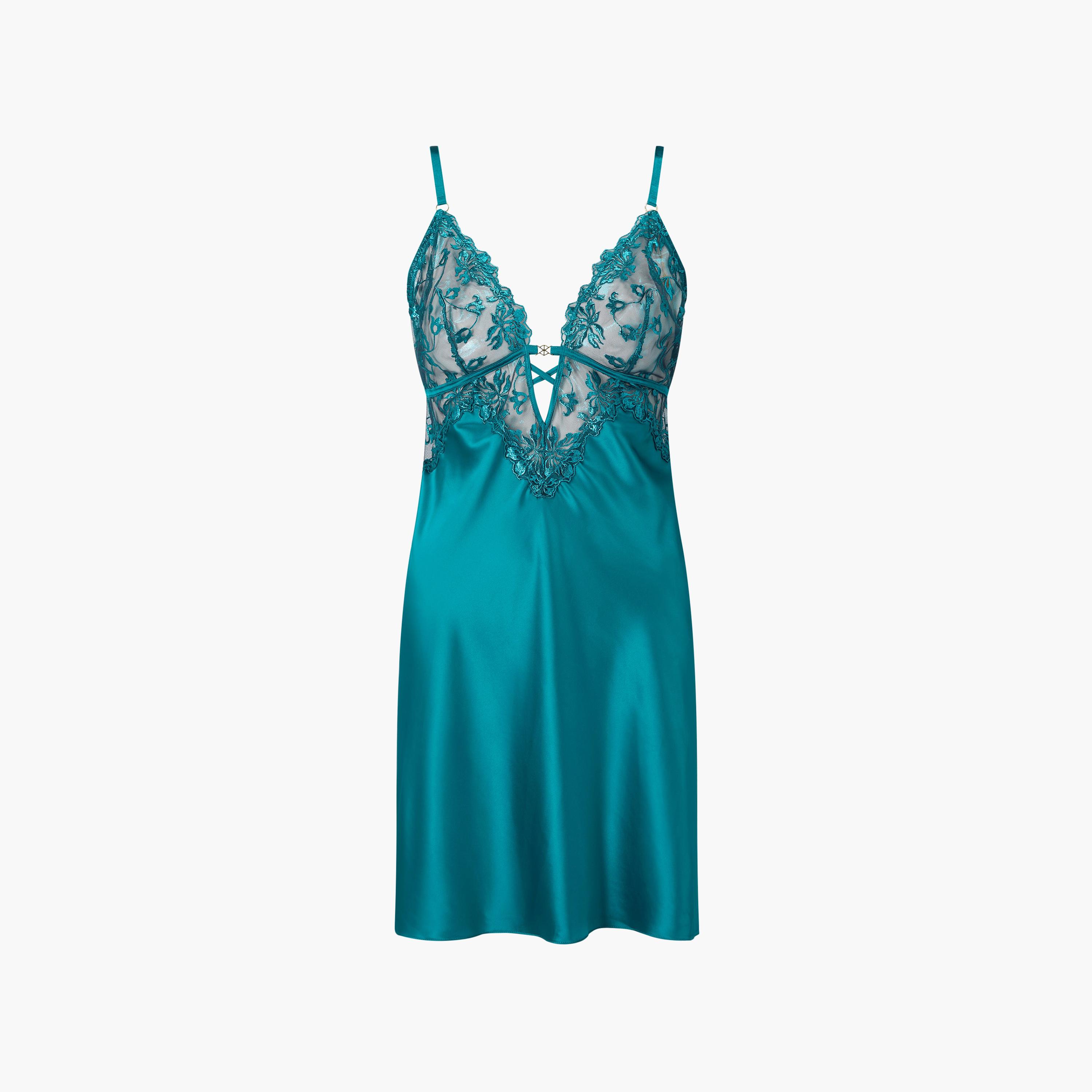 Ann Summers Mirage Teal Floral Embroidered Women's Babydoll-women-clothing-nightwear-nighties-image-6