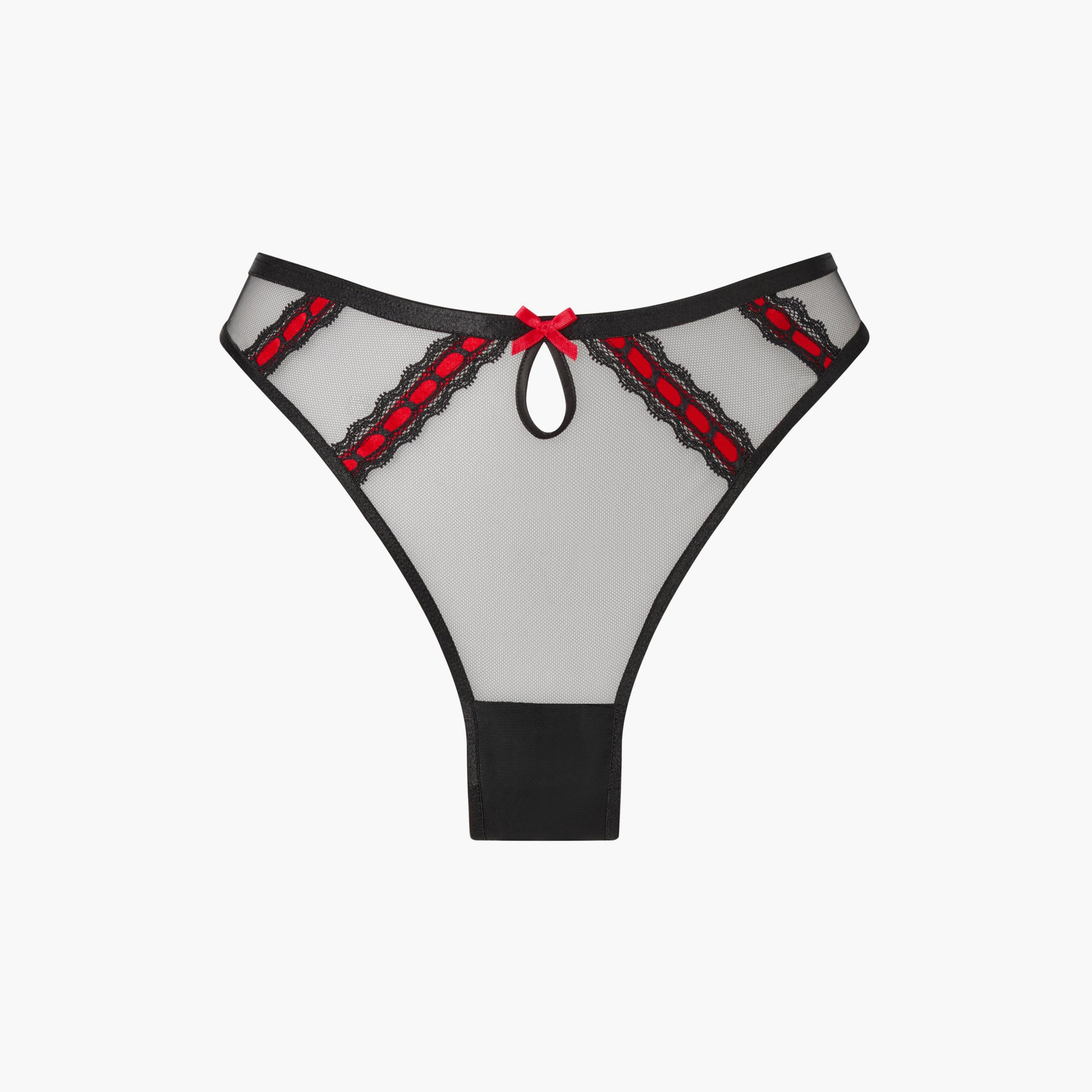 Ann Summers Roxanne Black Lace Trim Medium Coverage Women's Brazilian Panties-women-clothing-lingerie-panties-image-6