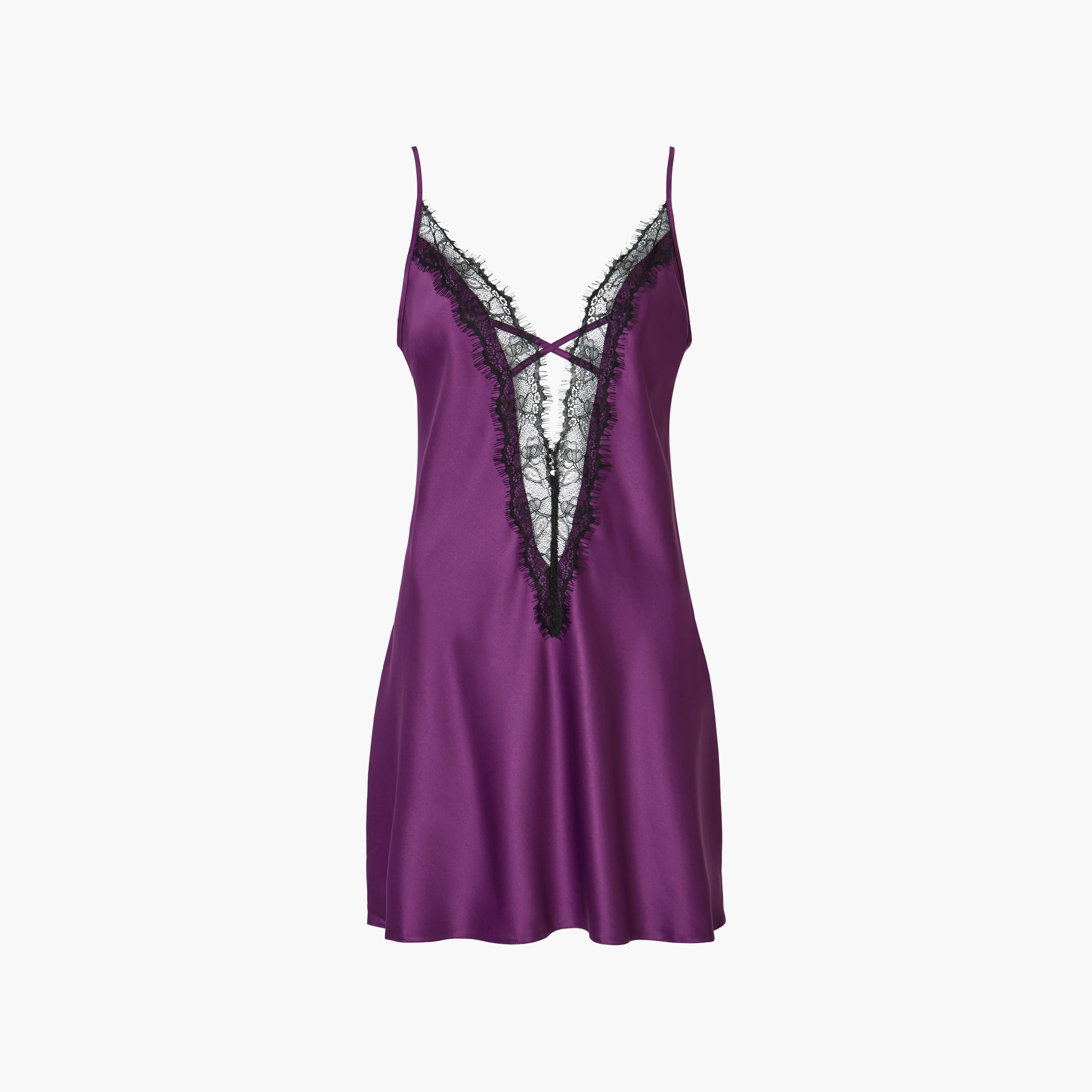 قميص نوم قصير (شيميز) بدون أكمام بحمالات رفيعة وحواف دانتيل من آن سامرز-women-clothing-nightwear-nighties-image-6