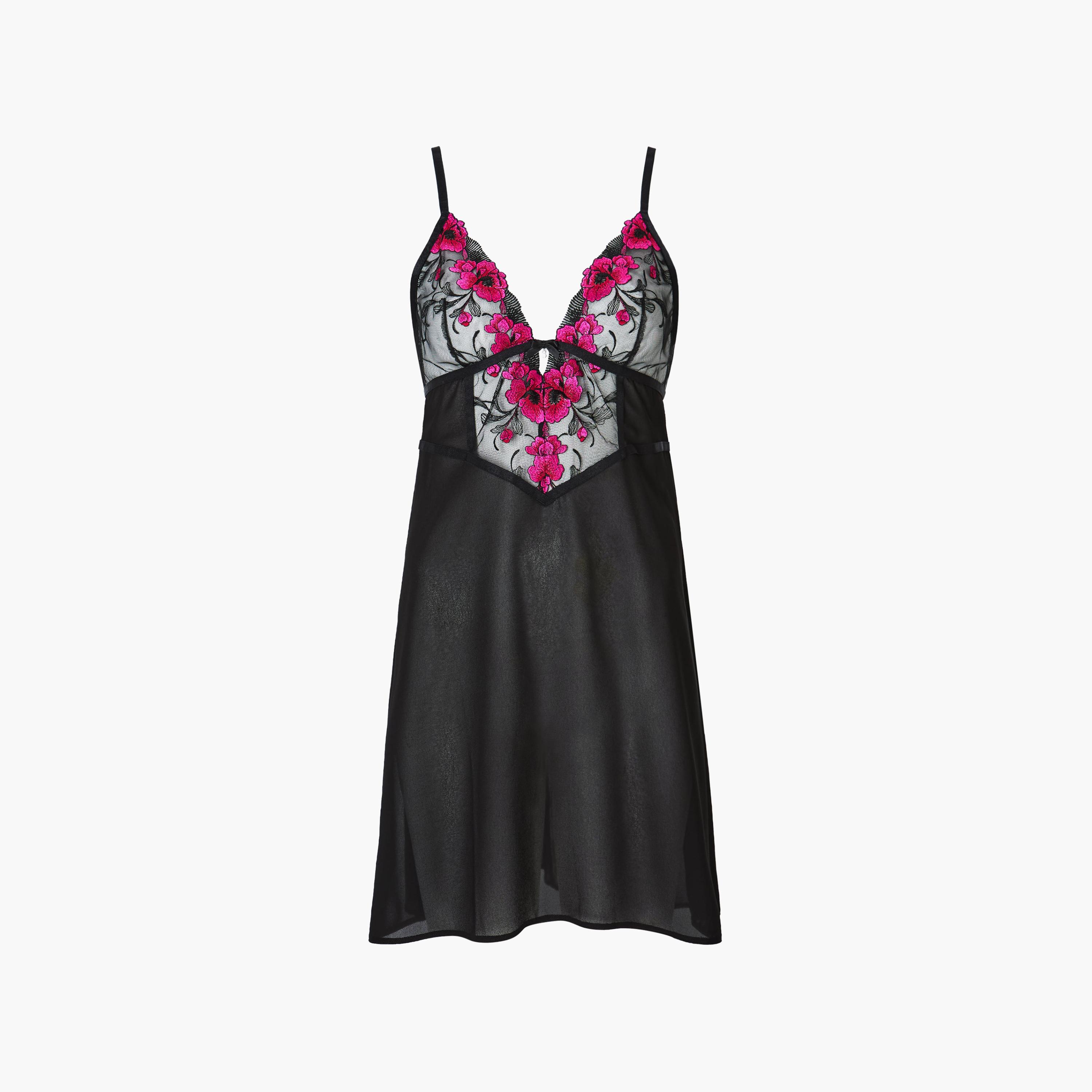 Ann Summers Boudoir Black Floral Embroidered Women's Babydoll-women-clothing-nightwear-nighties-image-6