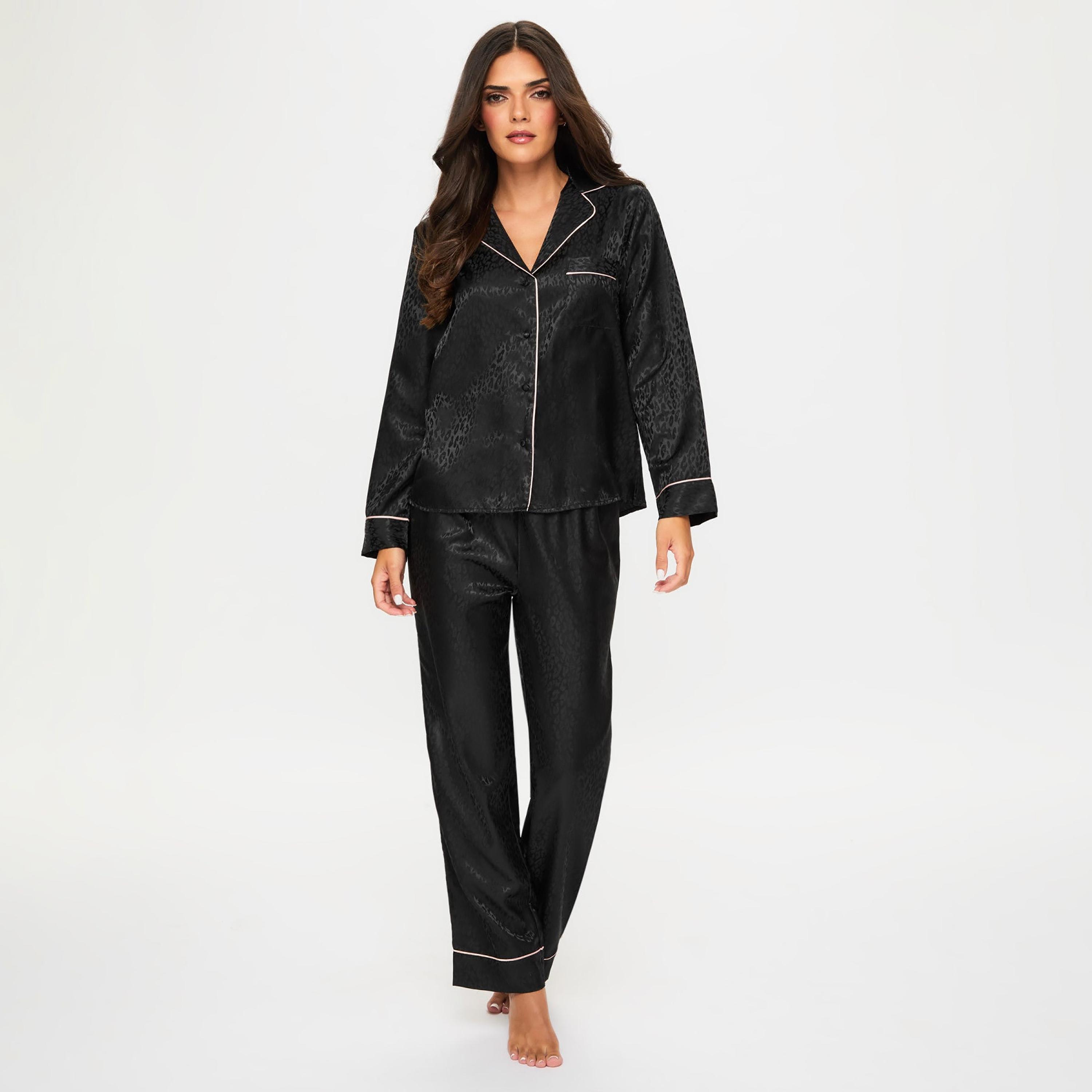 طقم قميص وبنطلون بيجامة نسائي بنقشة حيوانية من آن سمرز-women-clothing-nightwear-pyjamas-longsets-image-1