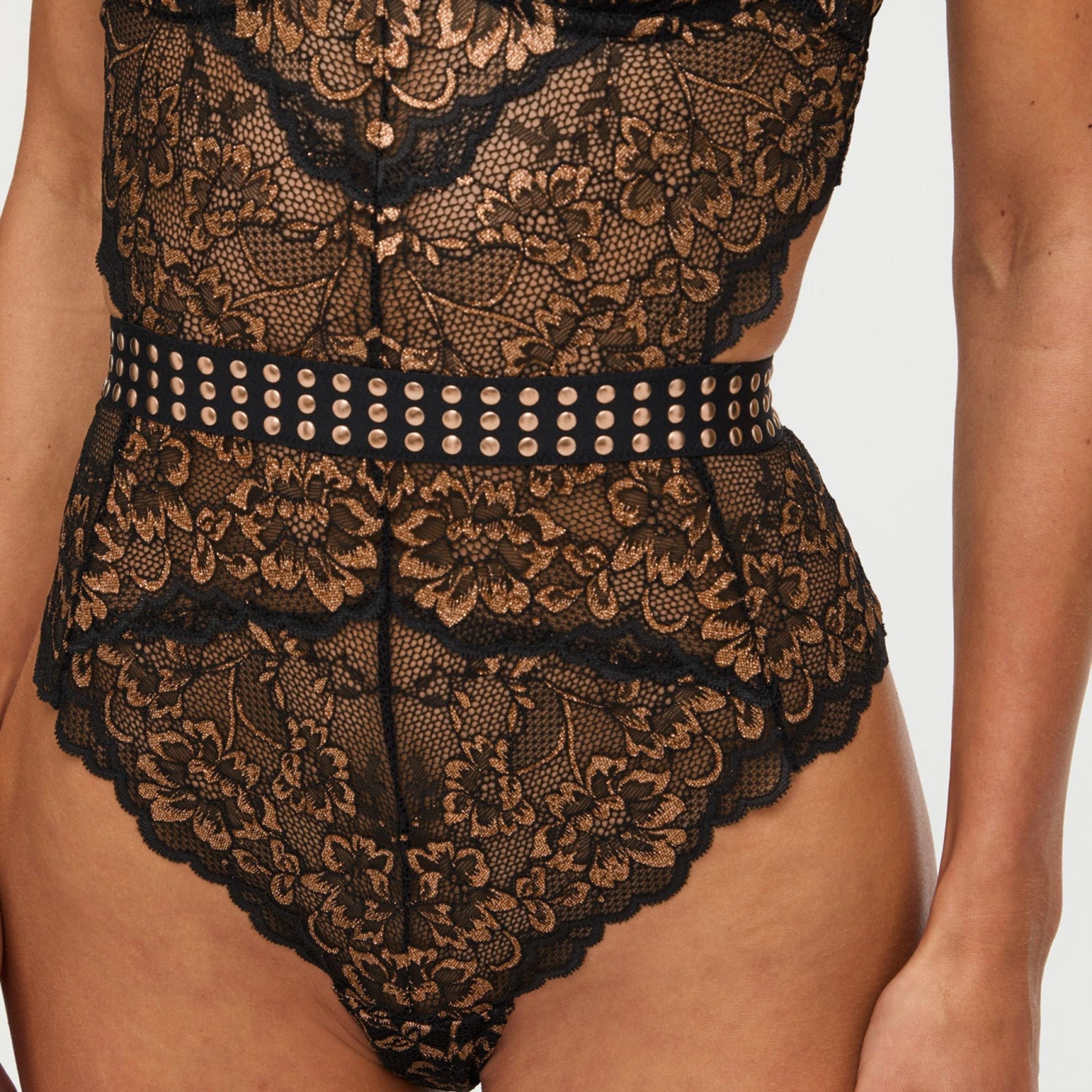 بودي سوت نسائي مثير غير مبطن بسلك ودعم متوسط من الدانتيل الأسود من آن سمرز-women-clothing-lingerie-babydollsandbodysuits-image-4