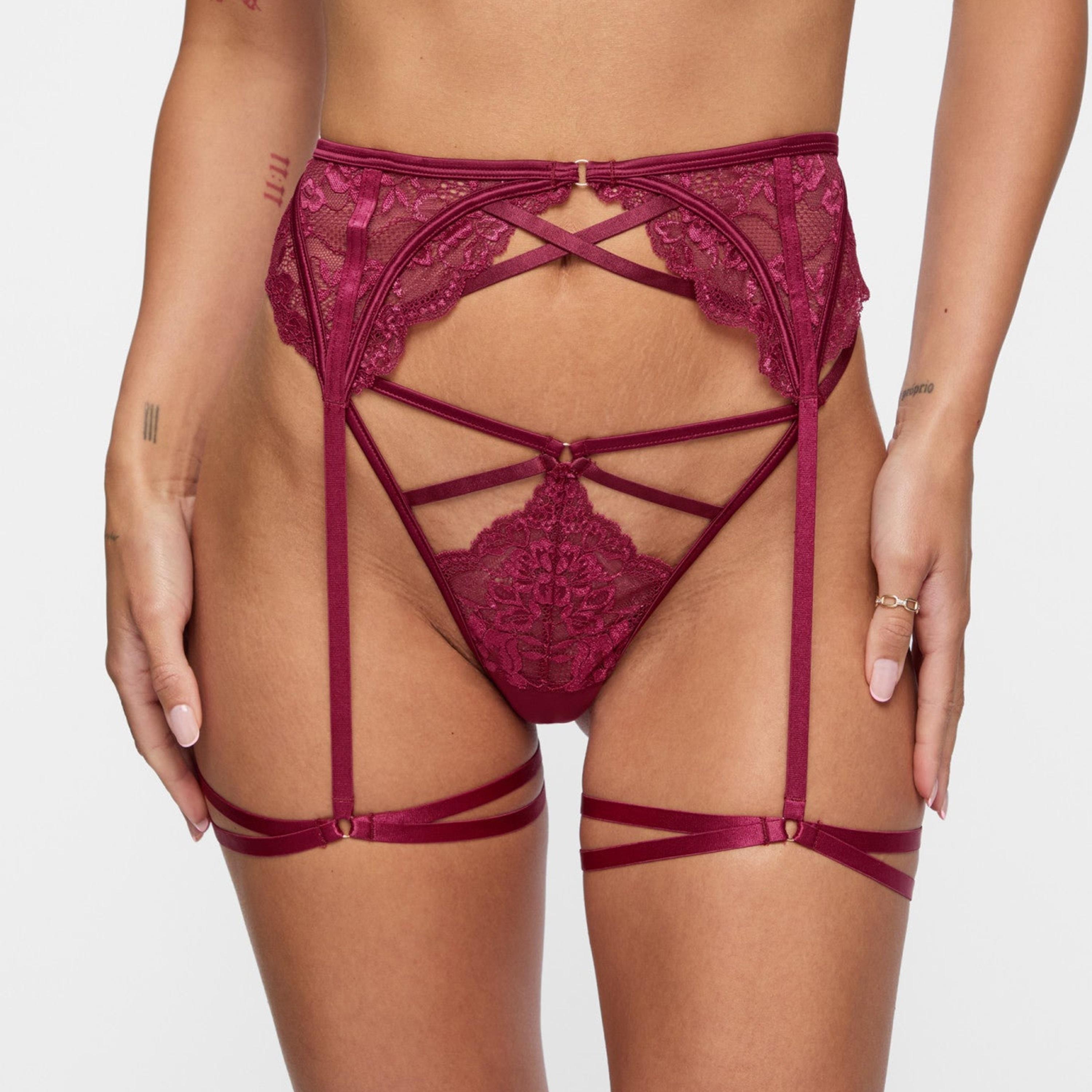 طقم لانجري نسائي مفتوح مثير من الدانتيل بنقشة الزهور من آن سمرز-women-clothing-lingerie-lingeriesets-image-3