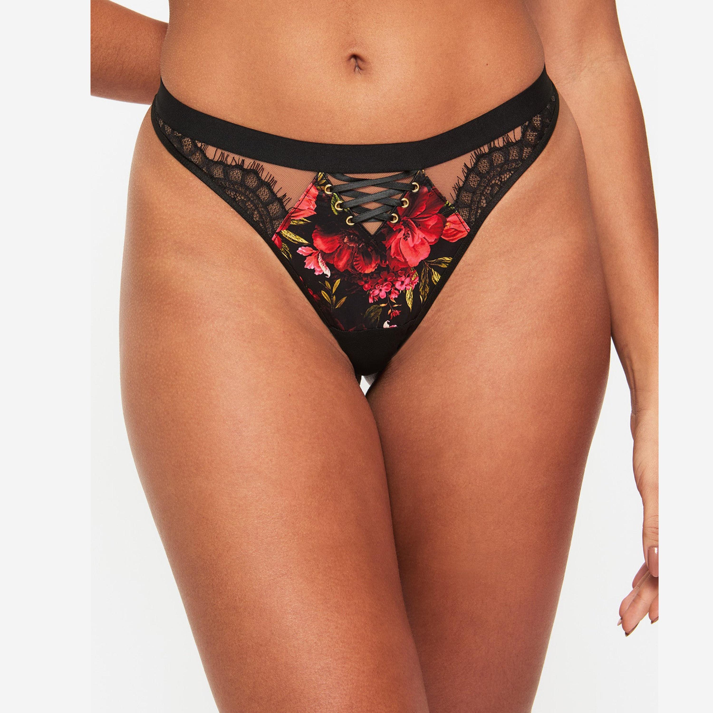 سروال داخلي نسائي "ثونغ" بطبعة زهور وتغطية منخفضة إنشانتينج روز من آن سامرز-women-clothing-lingerie-panties-image-3
