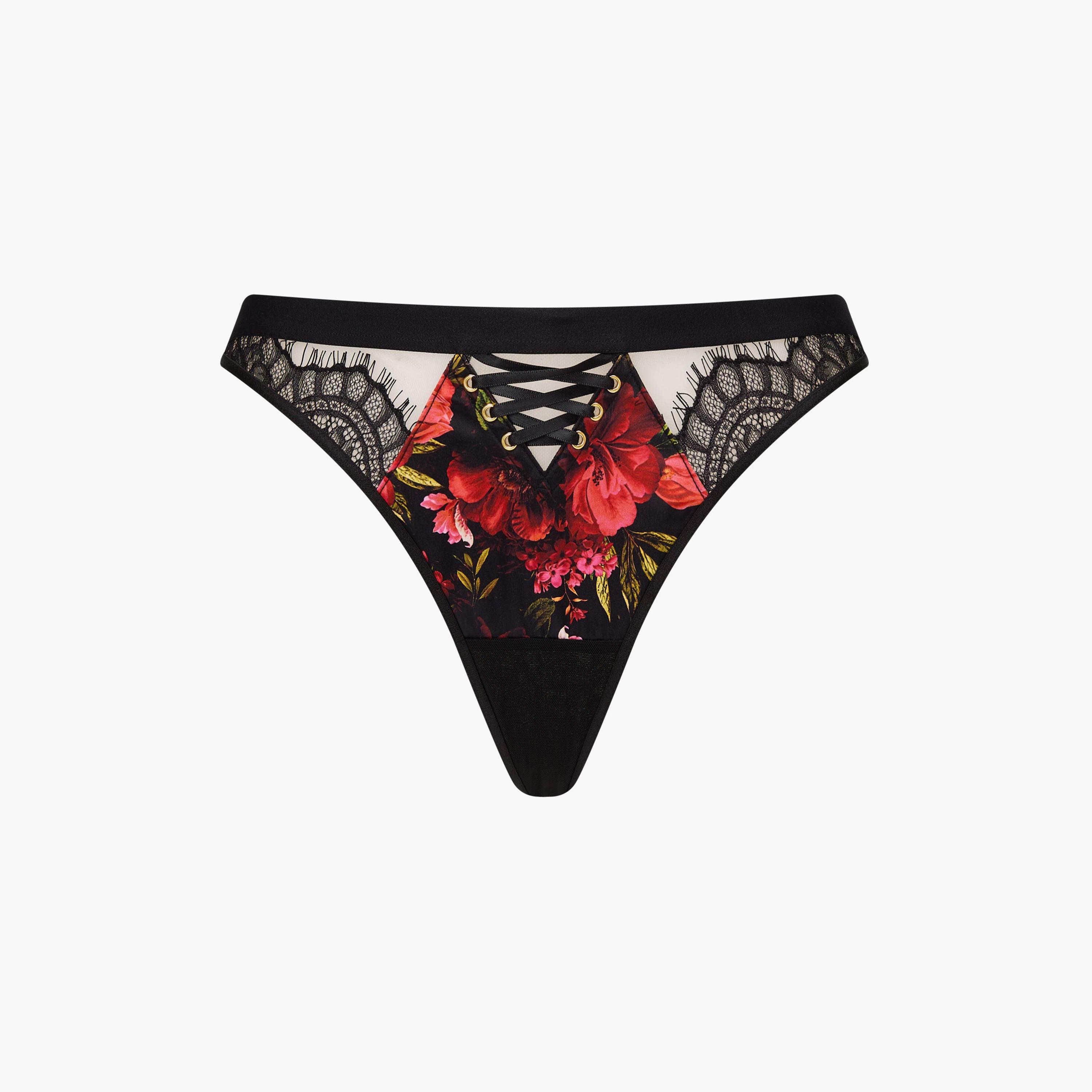سروال داخلي نسائي "ثونغ" بطبعة زهور وتغطية منخفضة إنشانتينج روز من آن سامرز-women-clothing-lingerie-panties-image-5