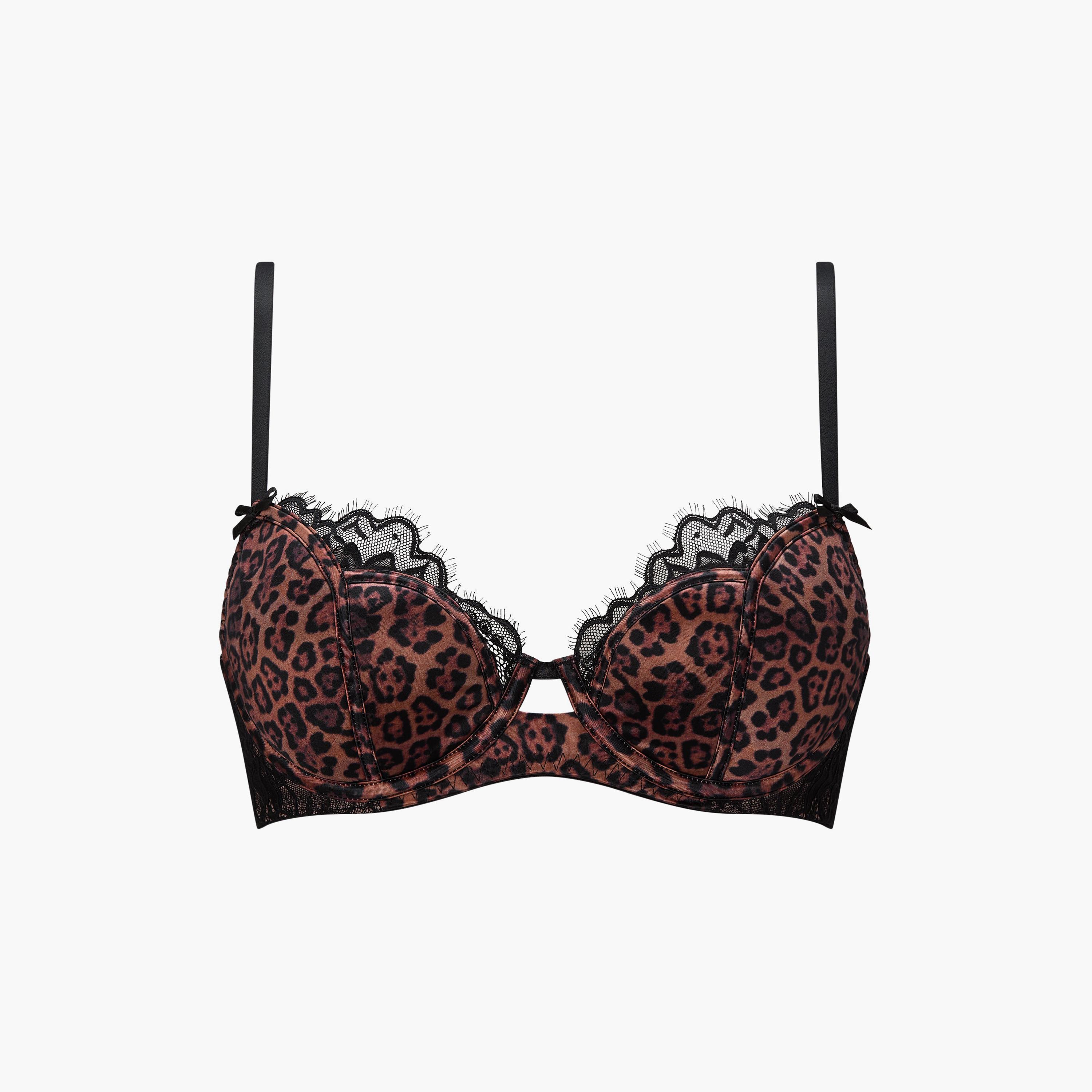 Ann Summers Wild Romance Animal Print Lace Trim Wired Medium Support Padded Women's Balconette Bra-women-clothing-lingerie-bras-image-6
