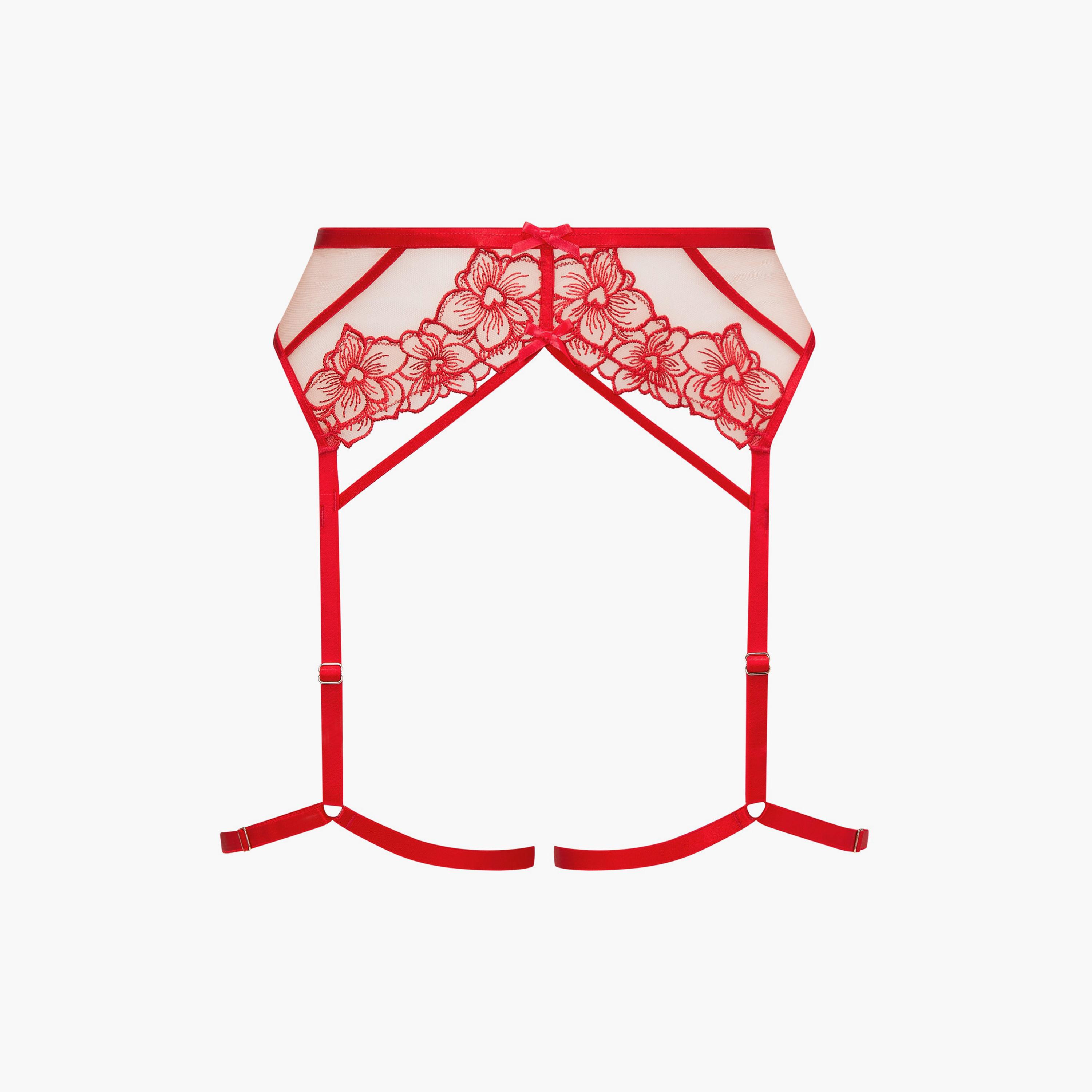 حزام رباط (جارتير) مطرز بزهور حمراء أفاير من آن سامرز-women-clothing-lingerie-lingerieaccessories-image-4