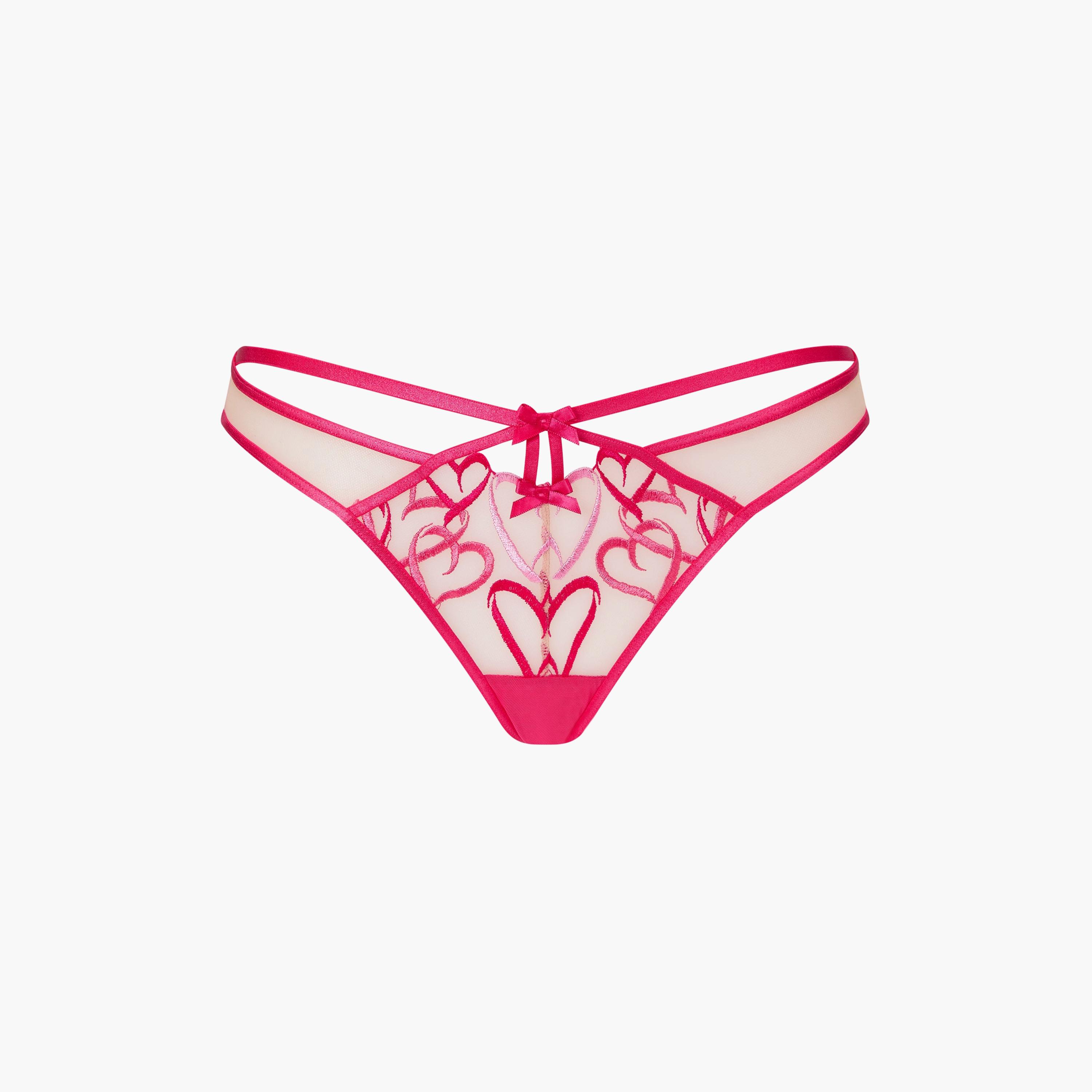 ملابس داخلية برازيلي نسائي دانتيل بتغطية متوسطة باللون الوردي لوف ستراك من آن سمرز-women-clothing-lingerie-panties-image-5