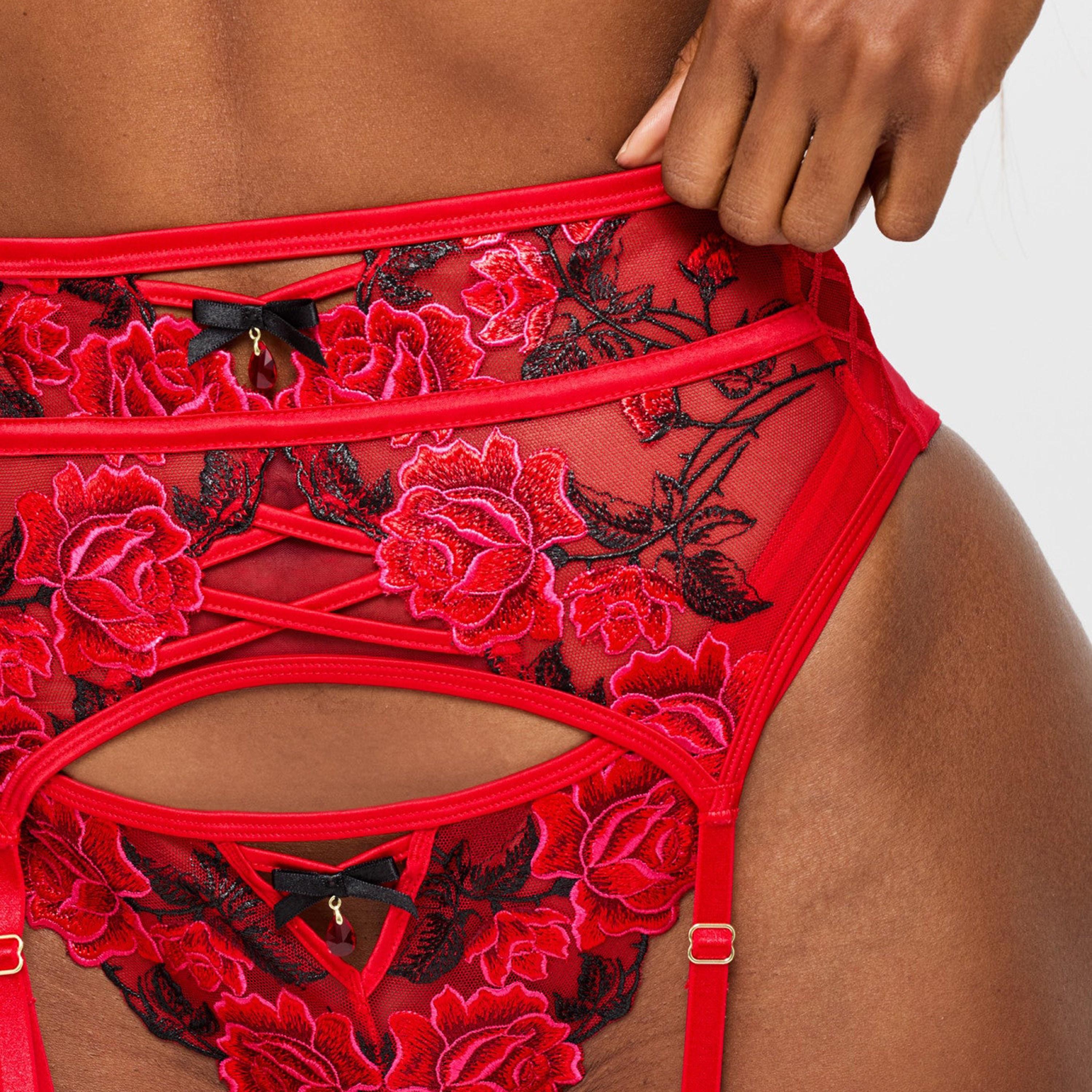 حزام رباط (جارتير) مطرز بالزهور روزيز أر ريد من آن سامرز-women-clothing-lingerie-lingerieaccessories-image-4