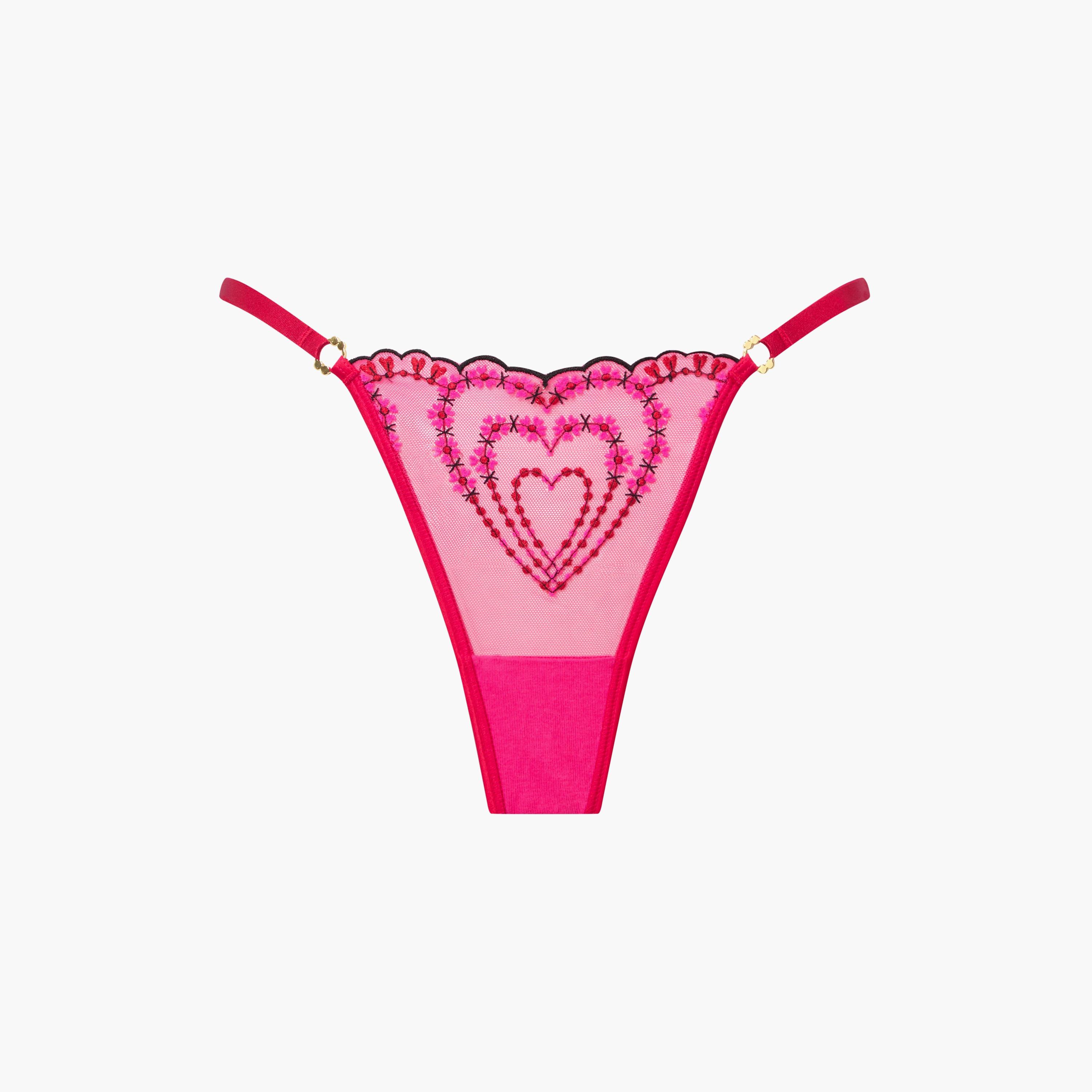 Ann Summers Cupids Love Pink Lace Low Coverage Women's Thong Panty-women-clothing-lingerie-panties-image-3