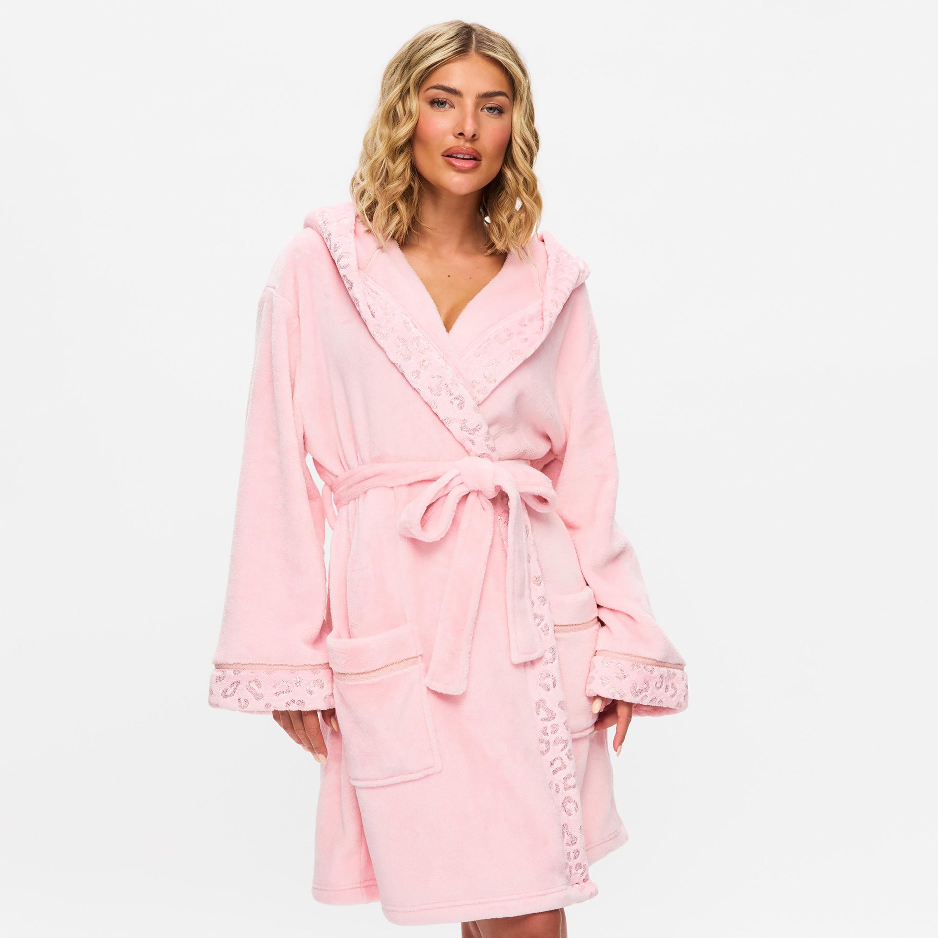 روب نسائي بأكمام طويلة وغطاء رأس ناعم وفرو من آن سمرز-women-clothing-nightwear-robes-image-1