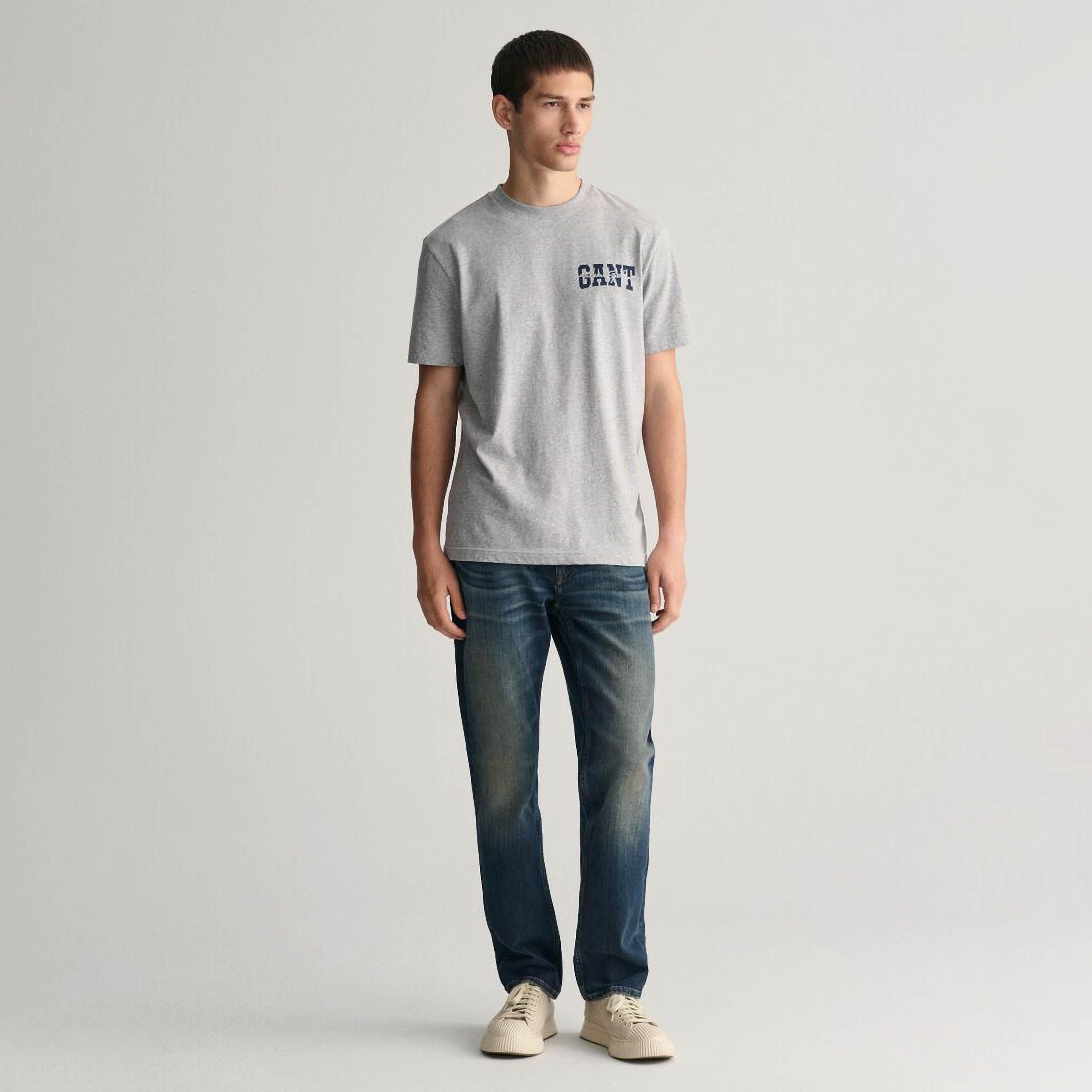 Gant Logo Print Round Neck Short Sleeves Men's T-Shirt-men-clothing-tshirtsandpolos-tshirts-image-2