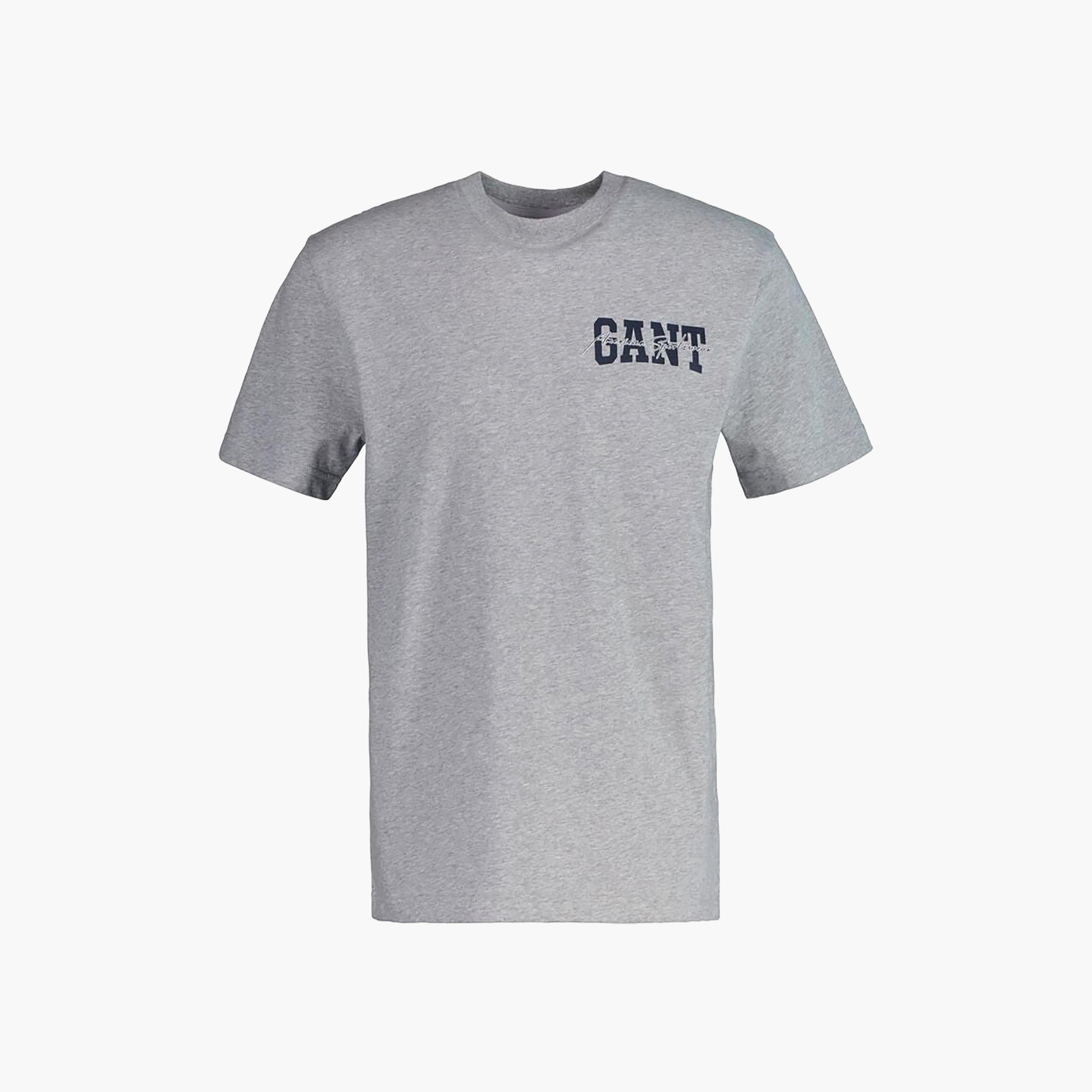 Gant Logo Print Round Neck Short Sleeves Men's T-Shirt-men-clothing-tshirtsandpolos-tshirts-image-4