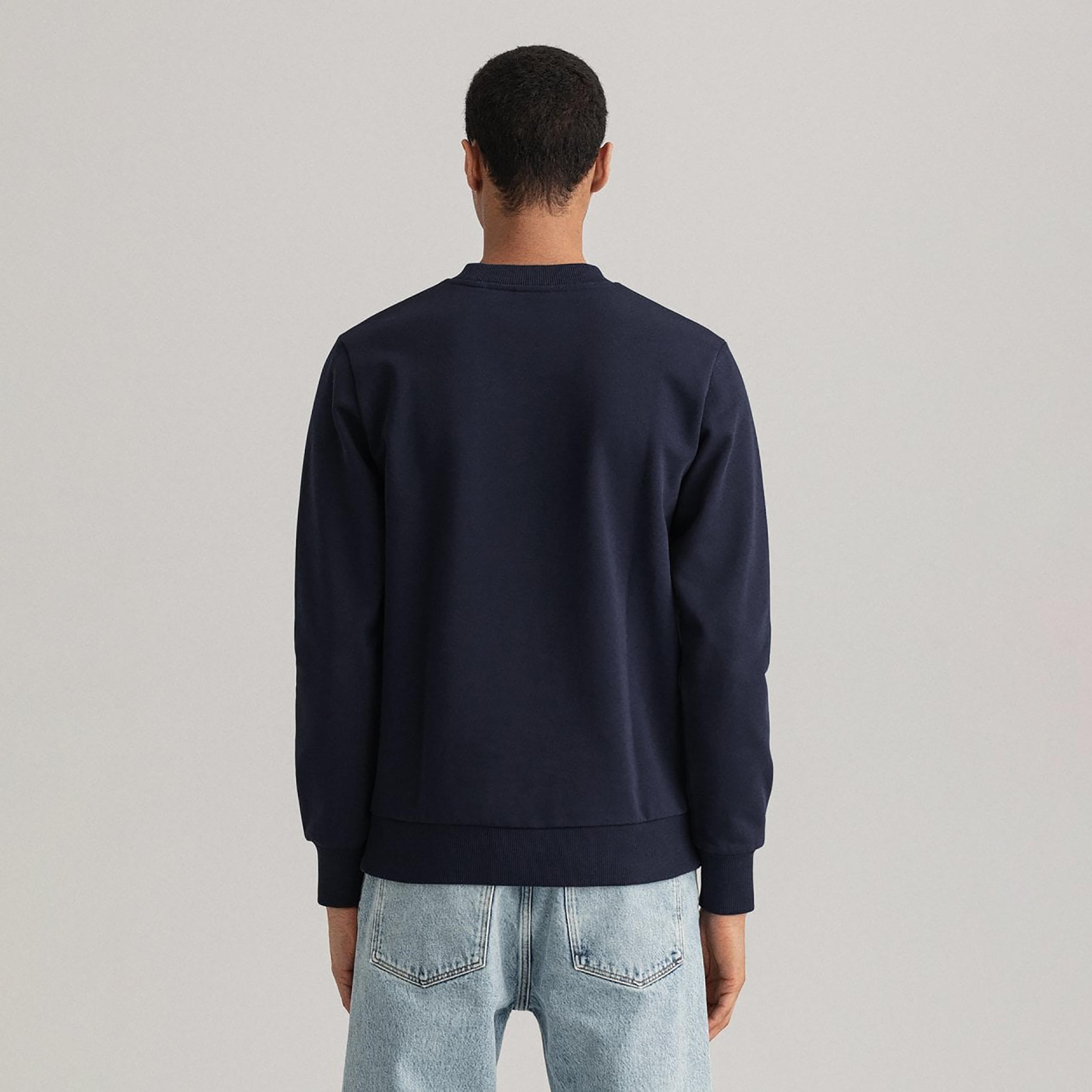 Gant Embroidered Logo Crew Neck Sweatshirt-men-winterwear-hoodiesandsweatshirts-image-4