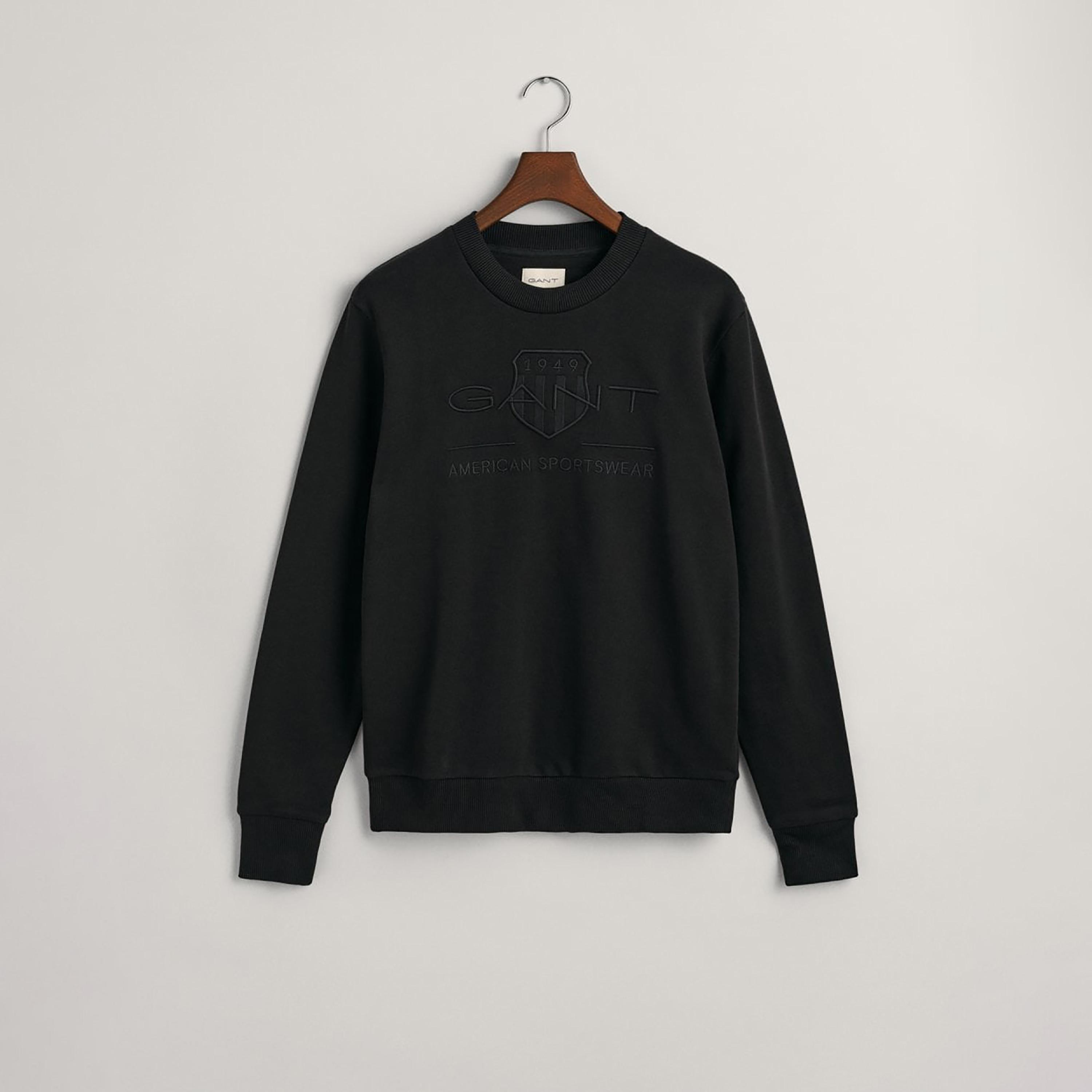Gant Embroidered Logo Crew Neck Sweatshirt-men-winterwear-hoodiesandsweatshirts-image-1