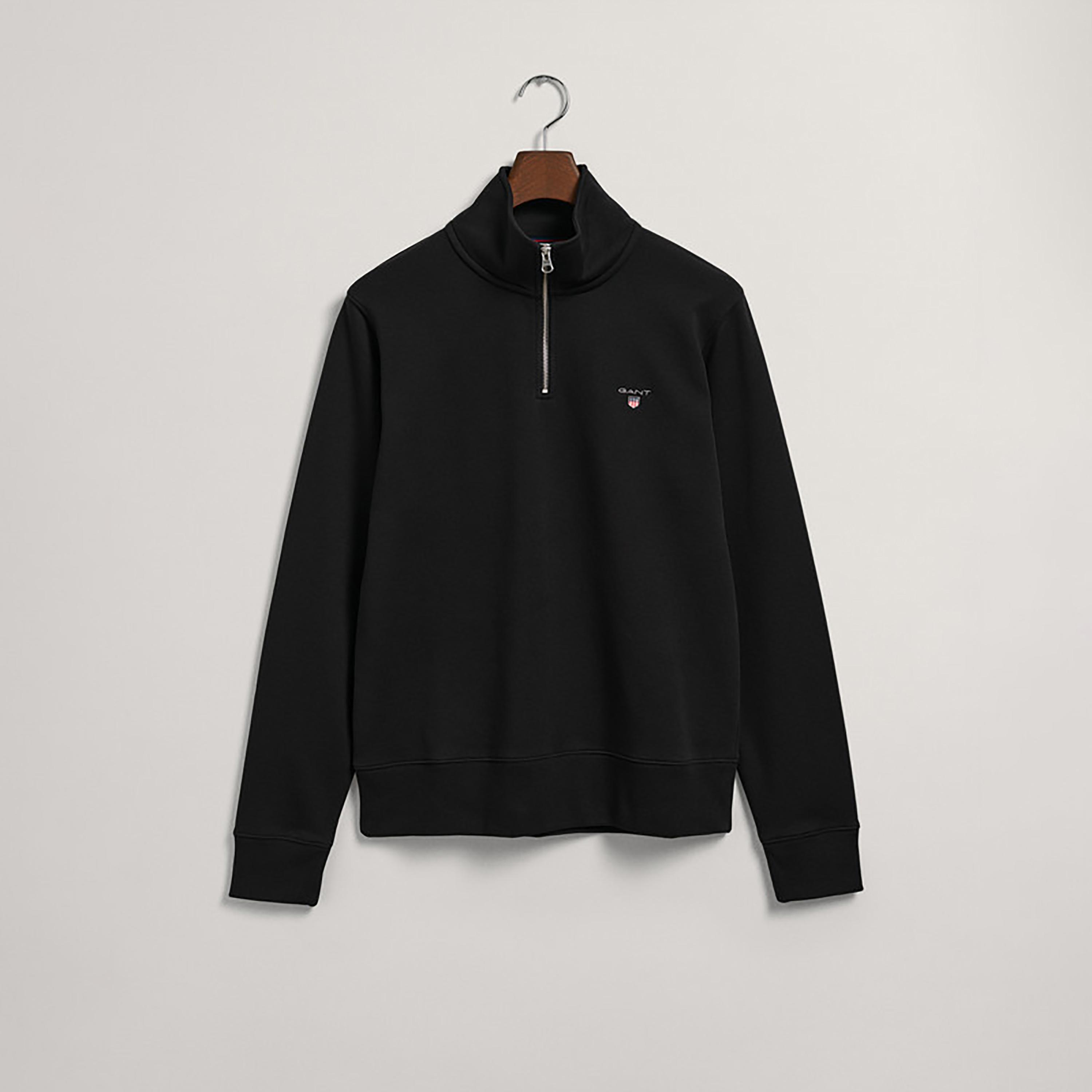 Gant Logo High Neck Shield Half-Zip Sweatshirt-men-winterwear-hoodiesandsweatshirts-image-1
