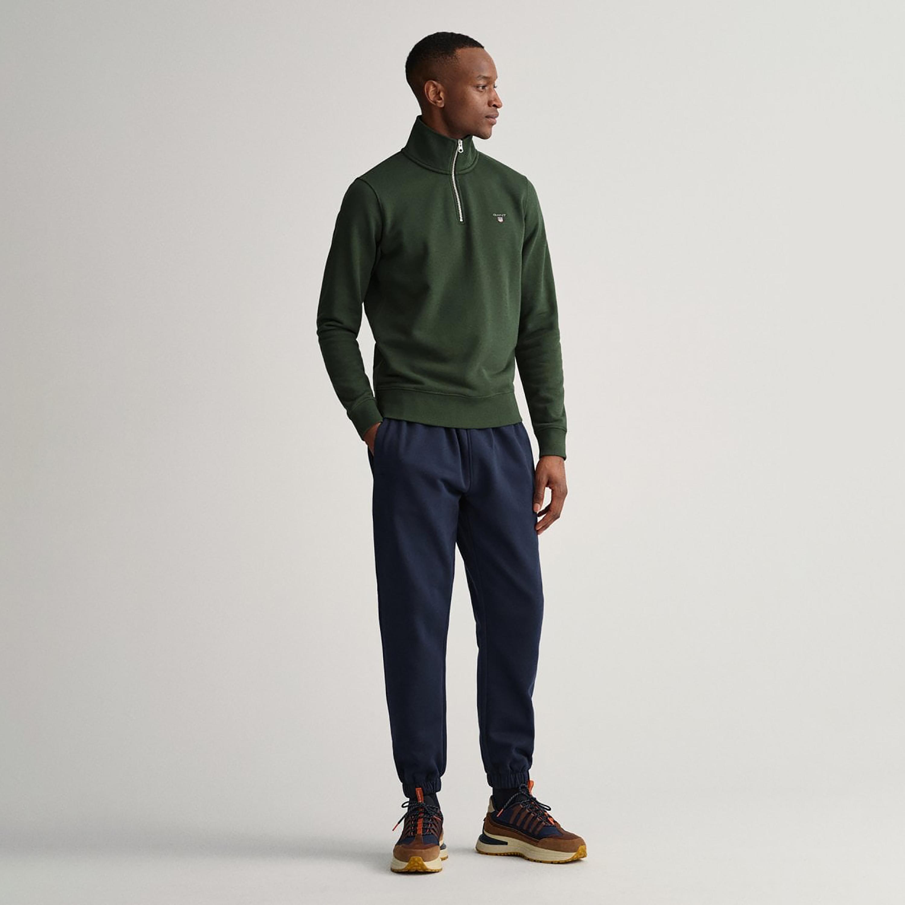 Gant Logo High Neck Shield Half-Zip Sweatshirt-men-winterwear-hoodiesandsweatshirts-image-2